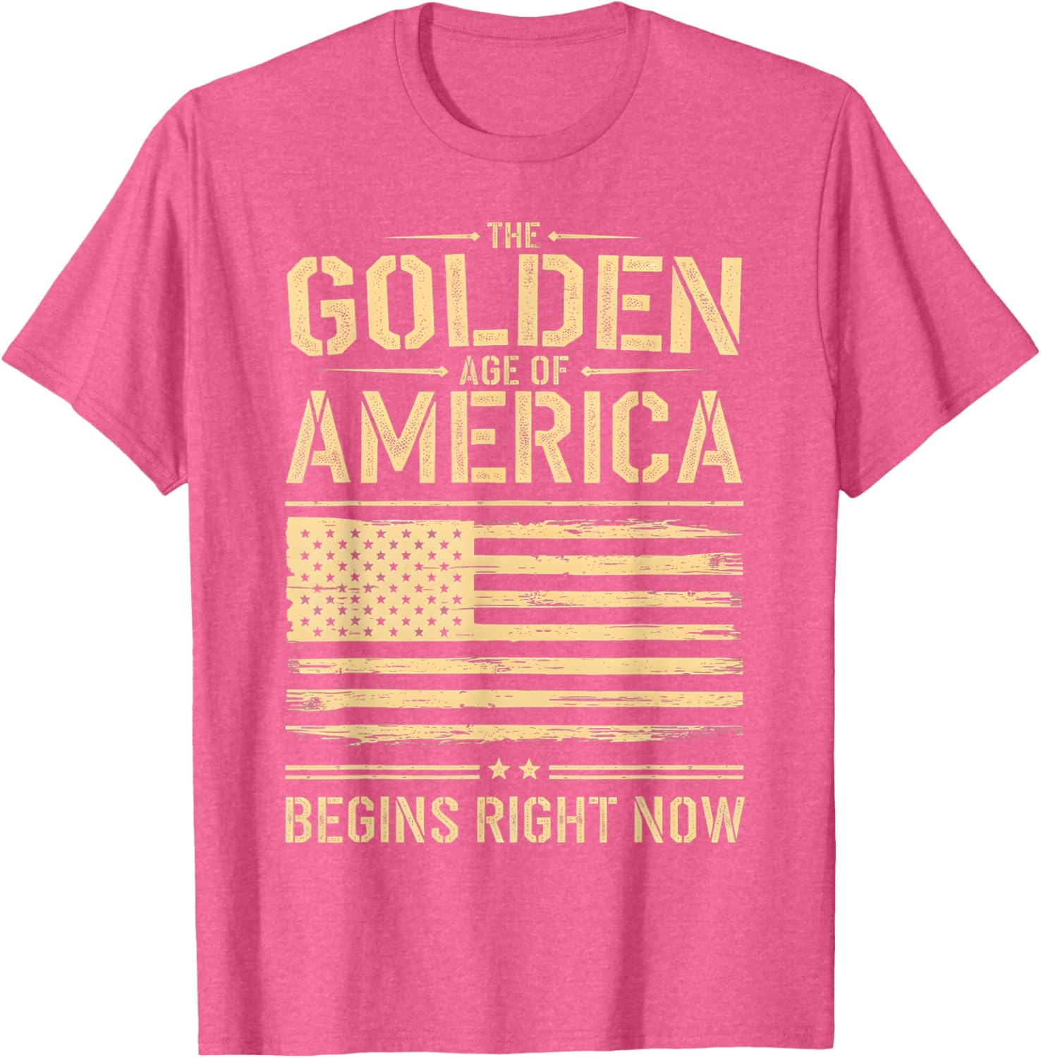 Golden Age of America Distressed T-Shirt with USA Flag Design - 18