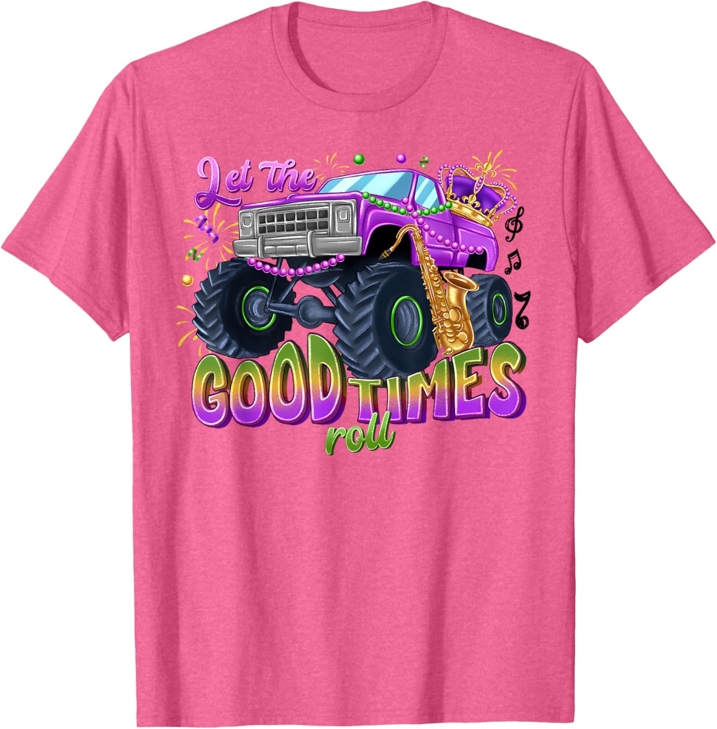 Mardi Gras Monster Truck T-Shirt for Kids Let the Good Times Roll - 10