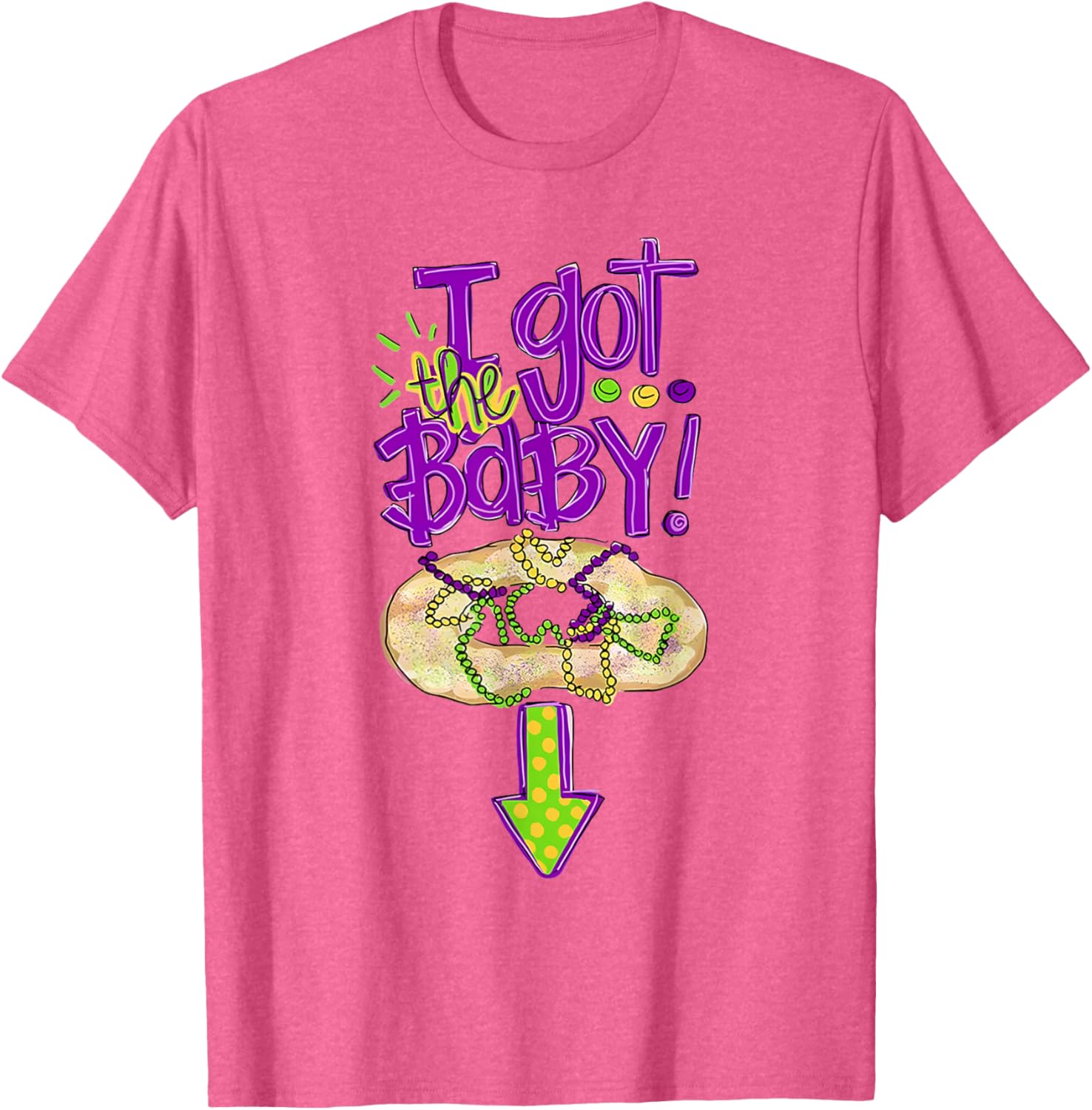 Baby Mardi Gras King Cake Reveal T-Shirt for New Orleans Celebrations - 17