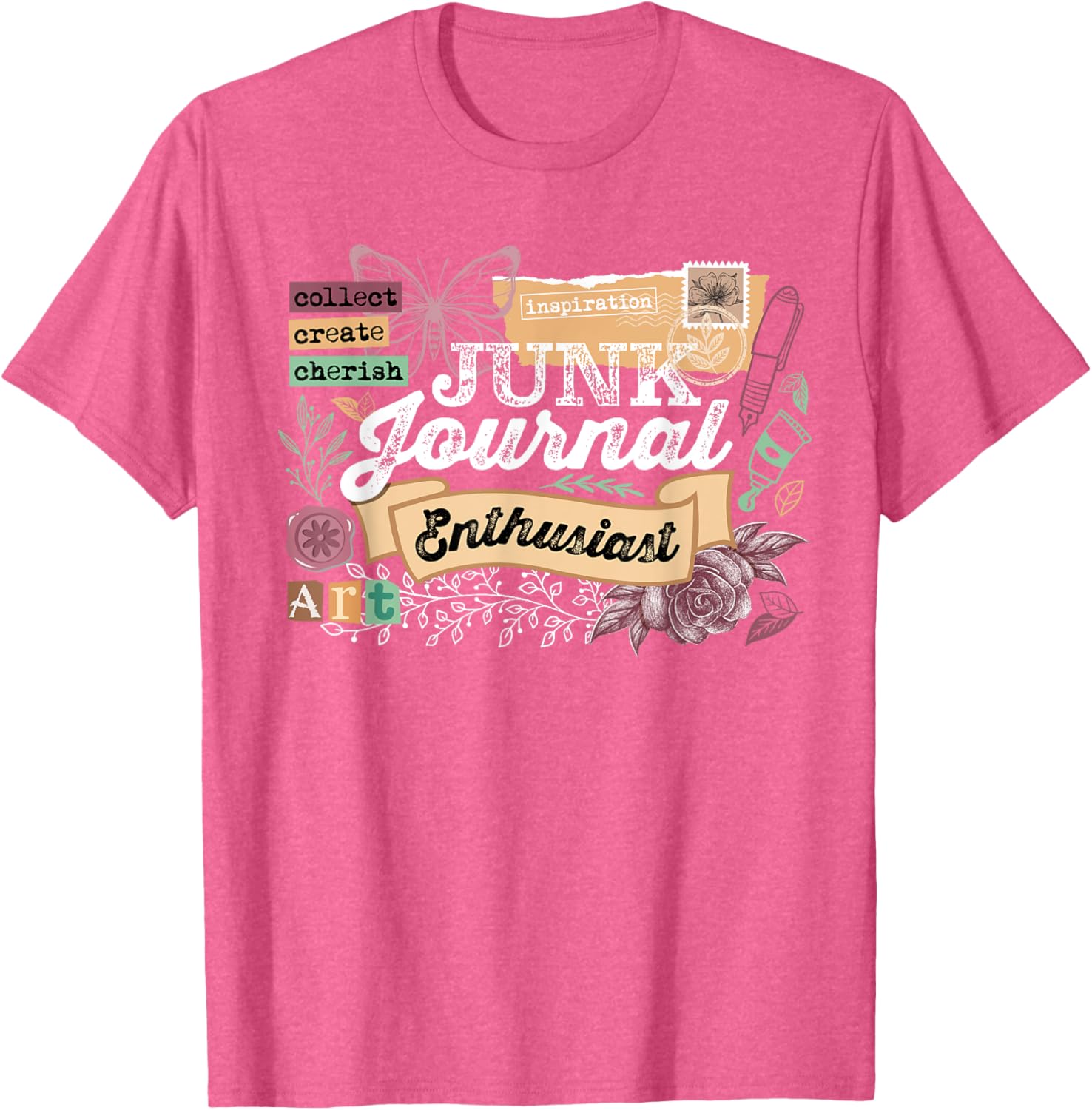 Vintage Scrapbooking T-Shirt for Junk Journal Enthusiasts - Fun Design - 16