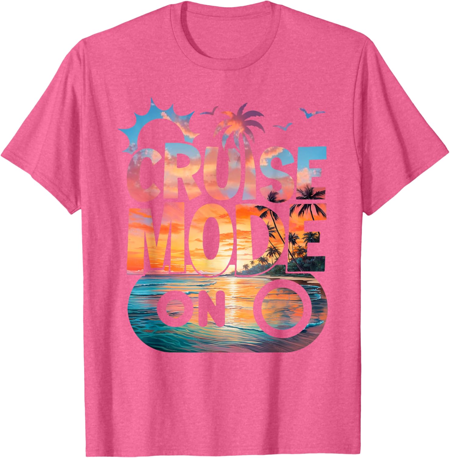 Cruise Mode On Tropical Sunset Family T-Shirt for Fun Vacation Vibes - 10