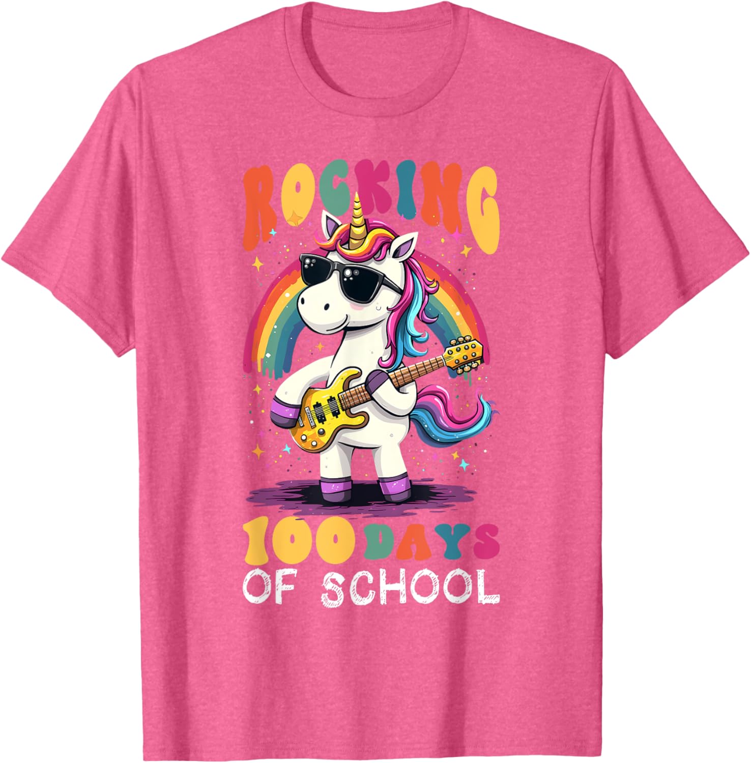 Unicorn 100 Days of School Teacher T-Shirt for Magical Celebrations - 7