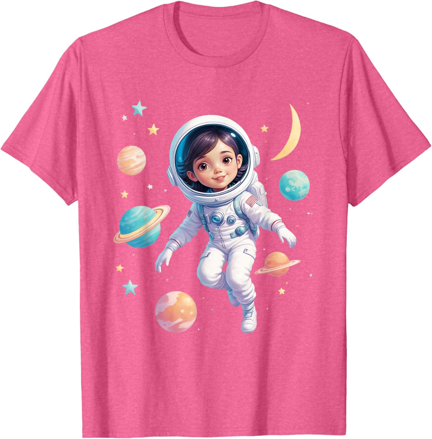 Cute Space Girl Astronaut T-Shirt for Cosmic Explorer Fans - 17
