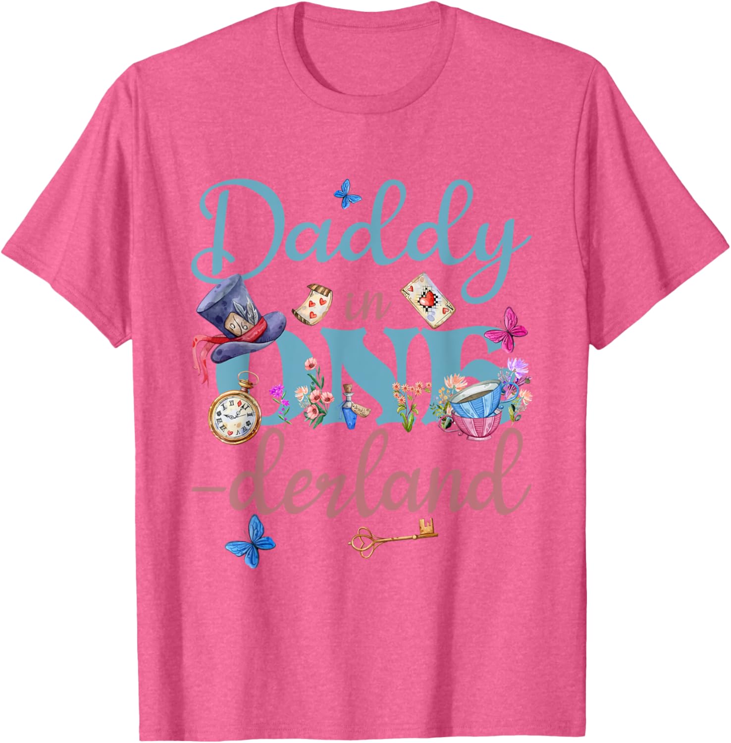 Alice in ONEderland Daddy of Birthday Girl T-Shirt for Celebrations - 14