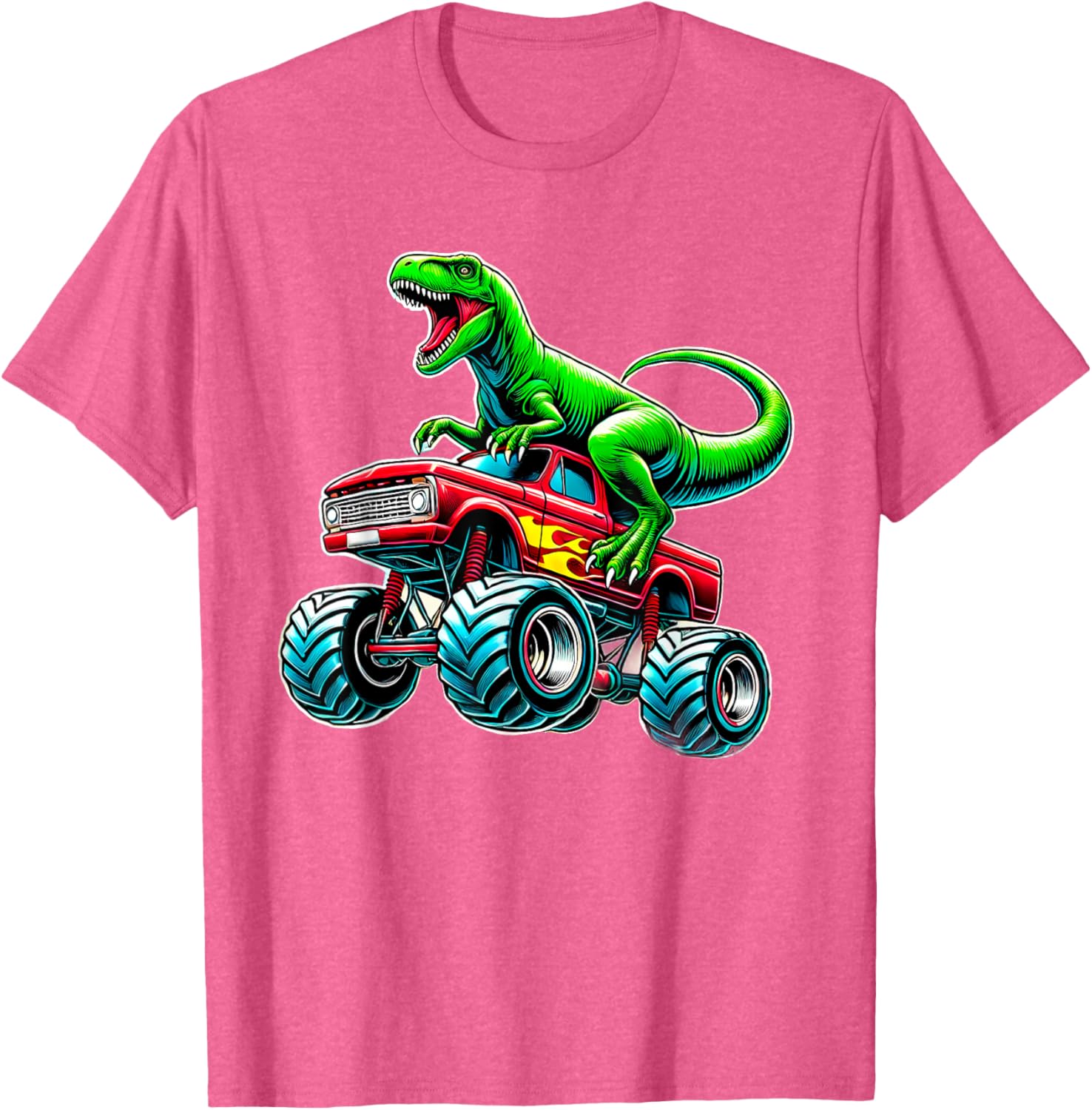 Monster Truck Dinosaur Birthday Party T-Shirt for Boys Fun Gift - 1