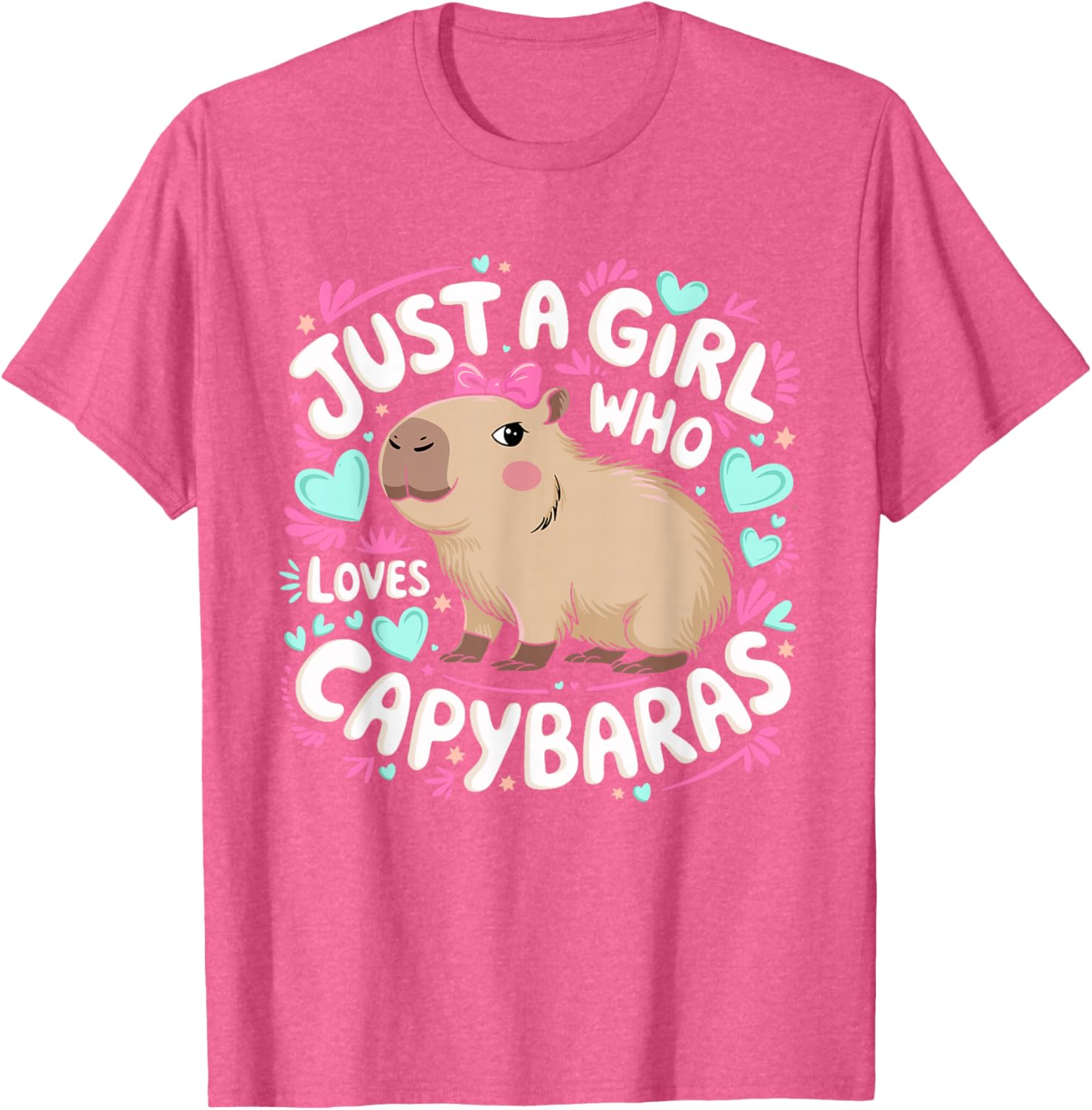 Just a Girl Who Loves Capybaras T-Shirt for Women and Kids - 1