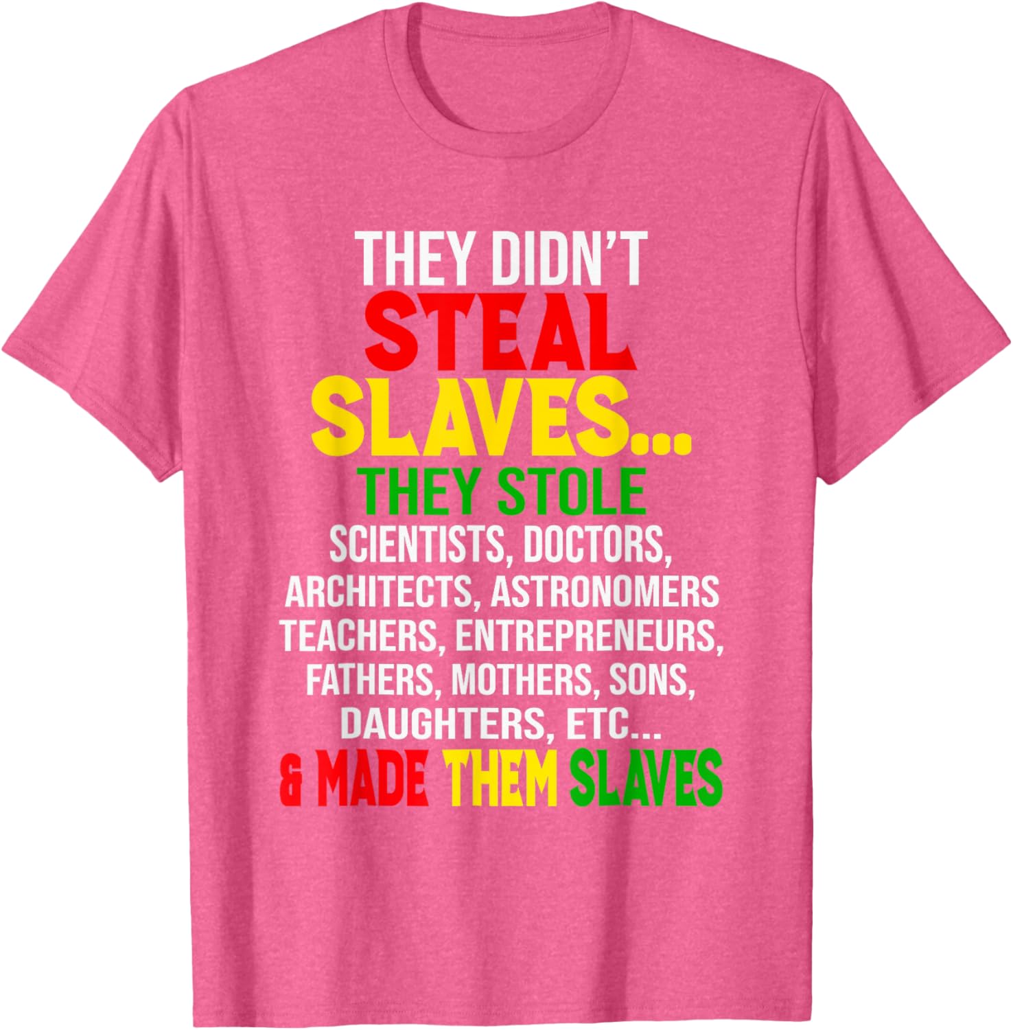 They Didn't Steal Slaves Melanin Black History Month T-Shirt for All - 18