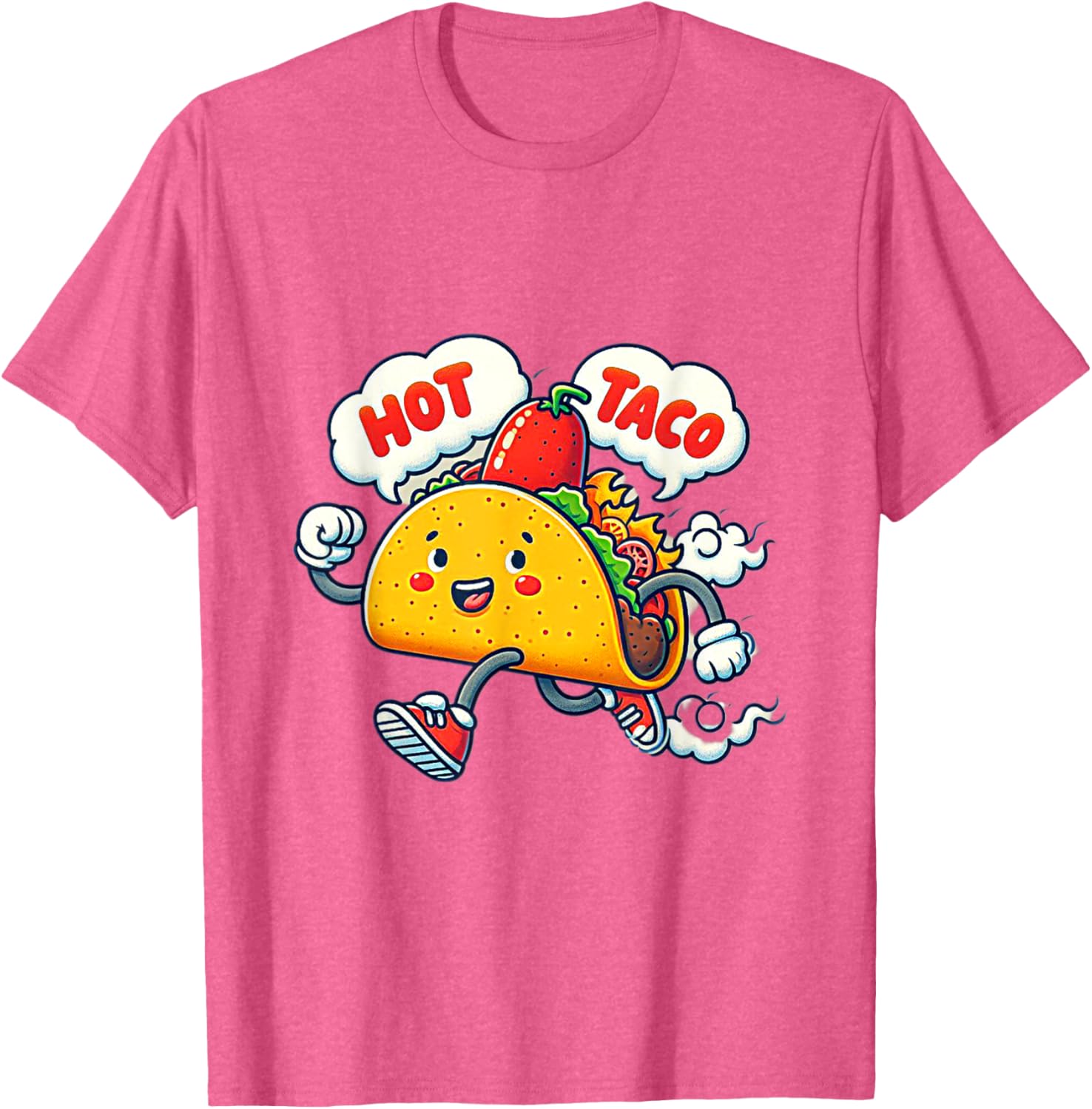 Funny Cute Spicy Hot Taco T-Shirt with Street Saying Idiom Design - 2