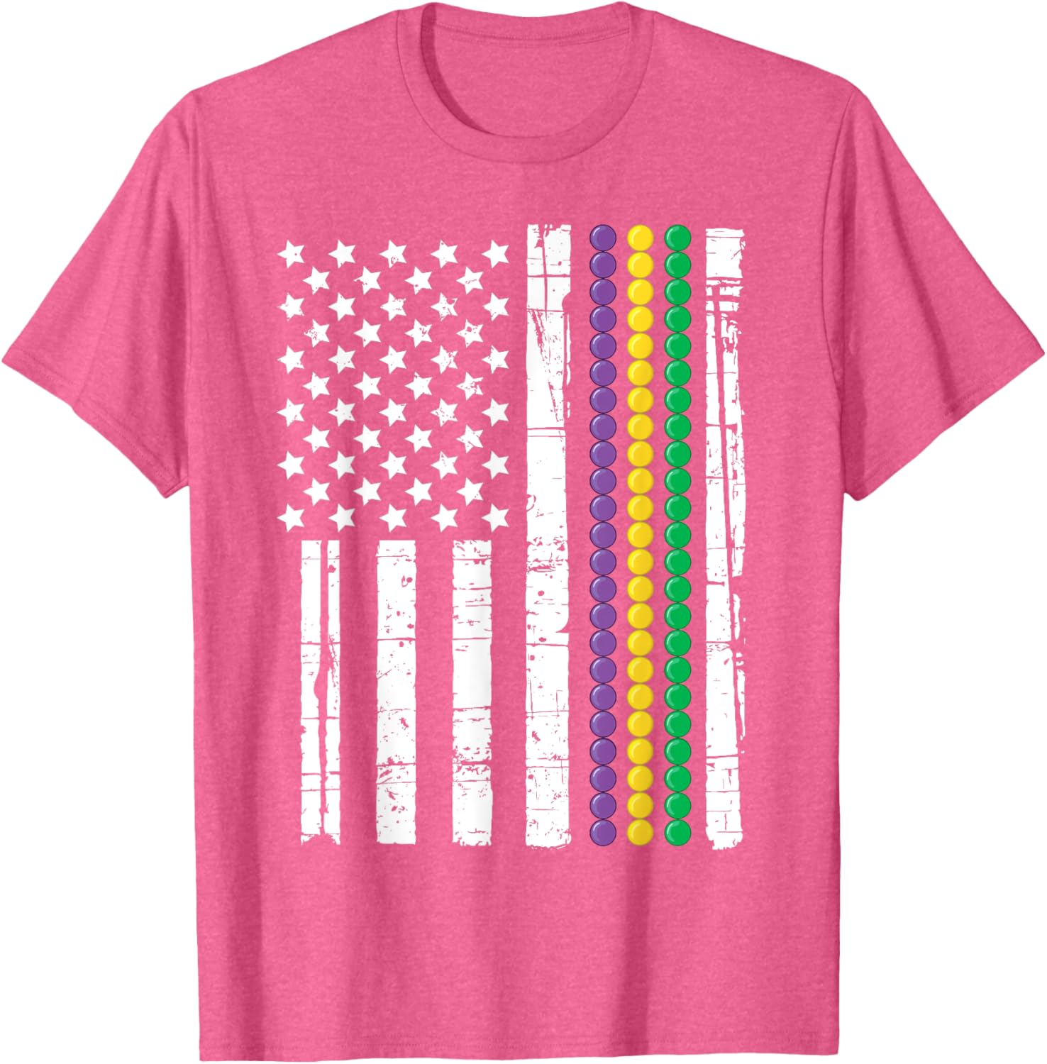 Mardi Gras USA Flag T-Shirt for Festive Celebrations and Events - 20