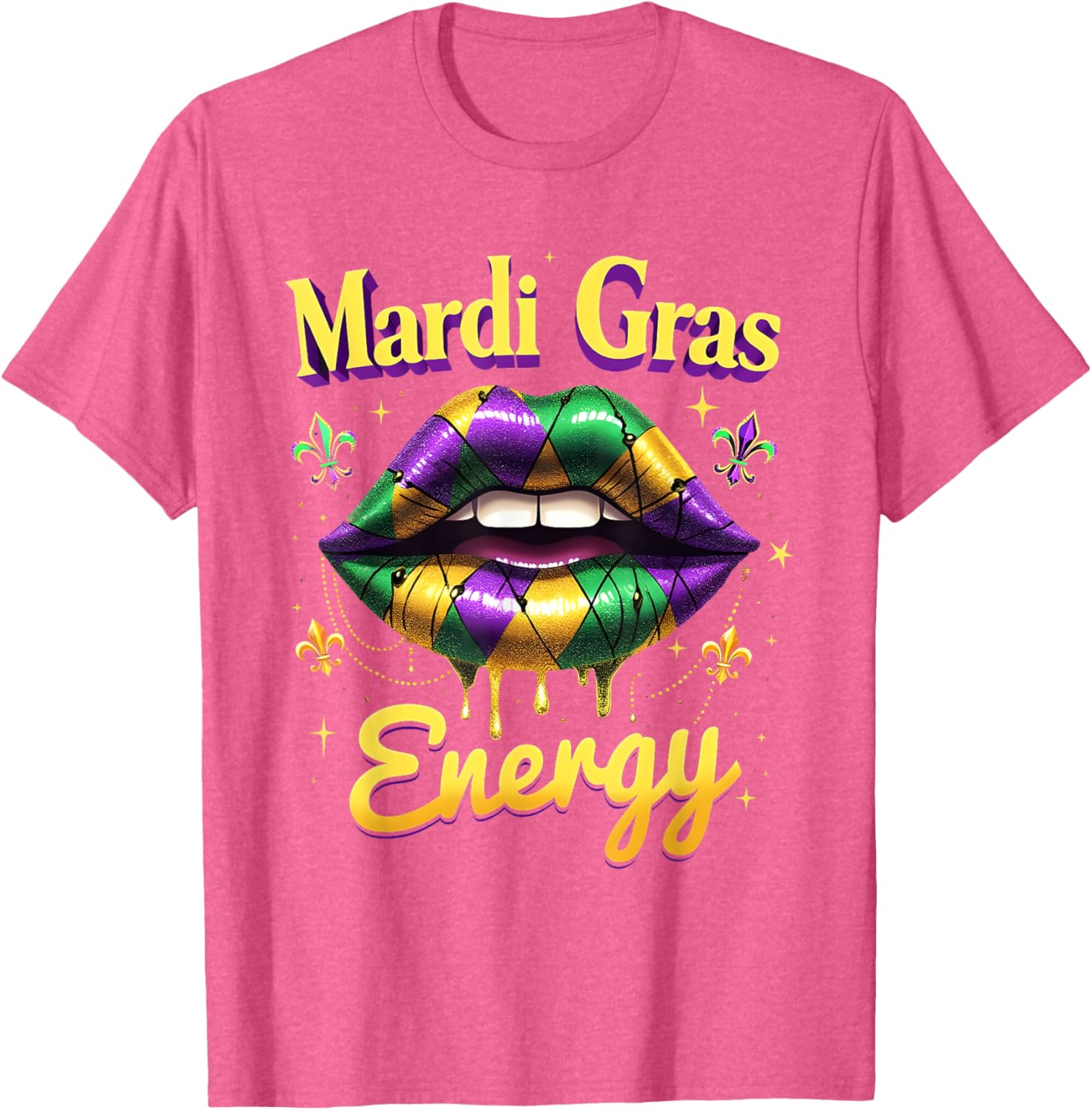 Mardi Gras Energy Carnival Lips T-Shirt New Orleans 2025 Costume Wear - 21