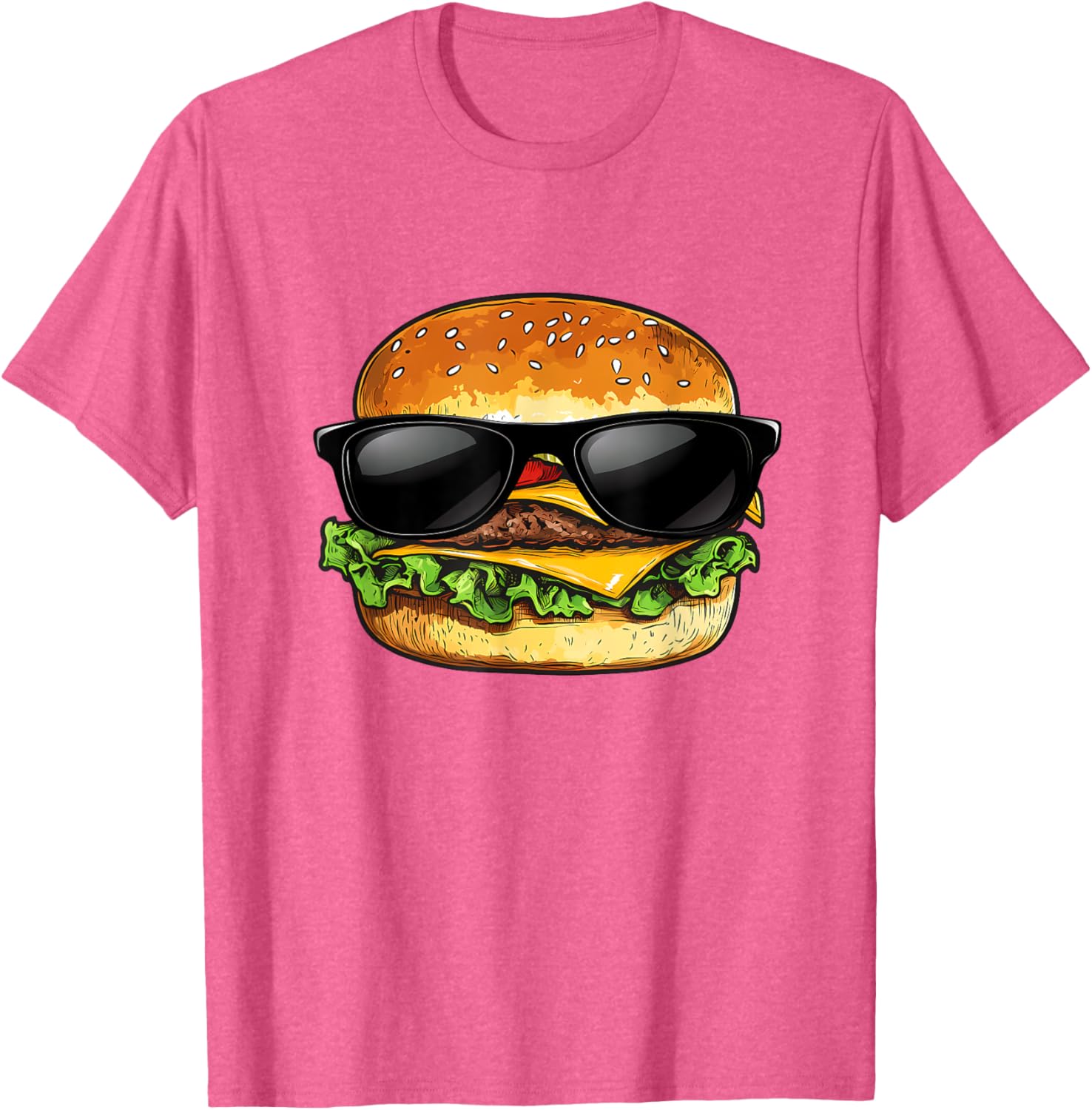 Funny Hamburger Sunglasses Cheese BBQ T-Shirt for Food Lovers - 16