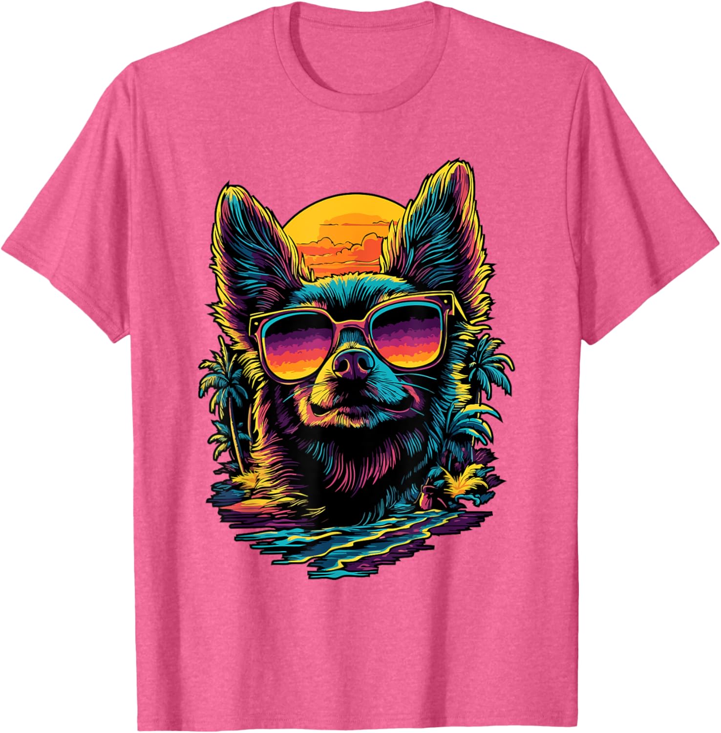 Vintage Sunset Chihuahua T-Shirt for Dog Lovers - Cute Pet Apparel - 6