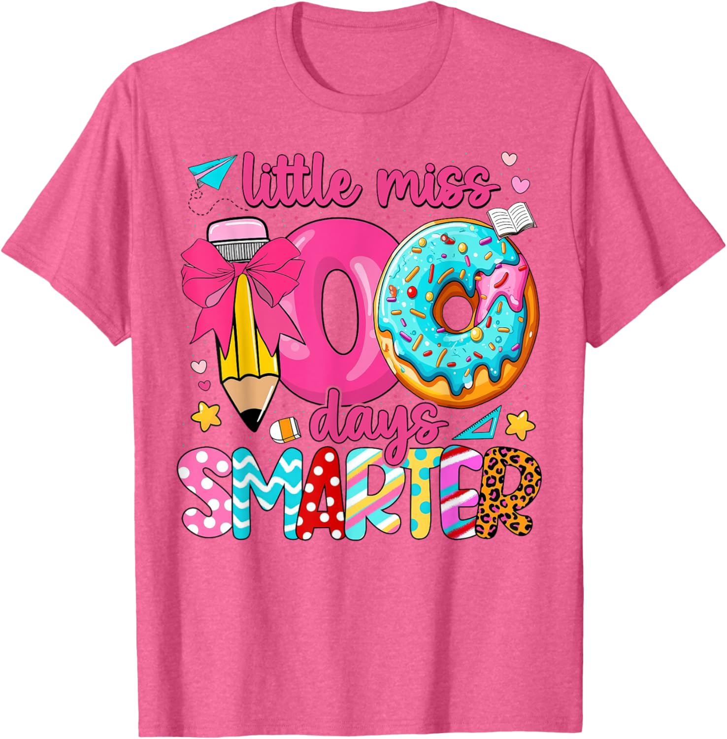 Little Miss 100 Days Smarter Girls T-Shirt for 100th Day of School - 7