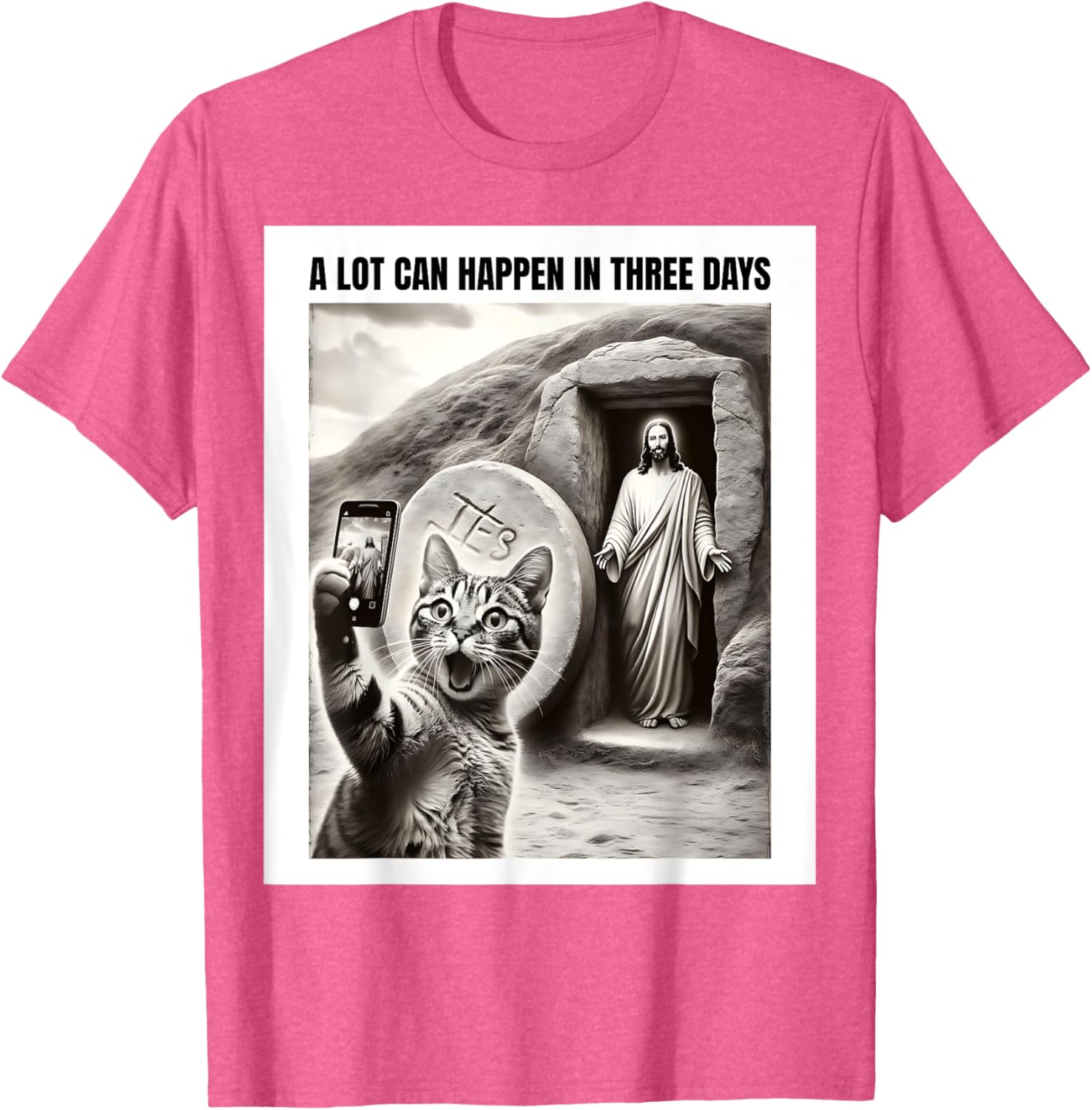 Easter Meme Cat Selfie T-Shirt for Men, Women, Kids – Fun Christian Apparel - 7