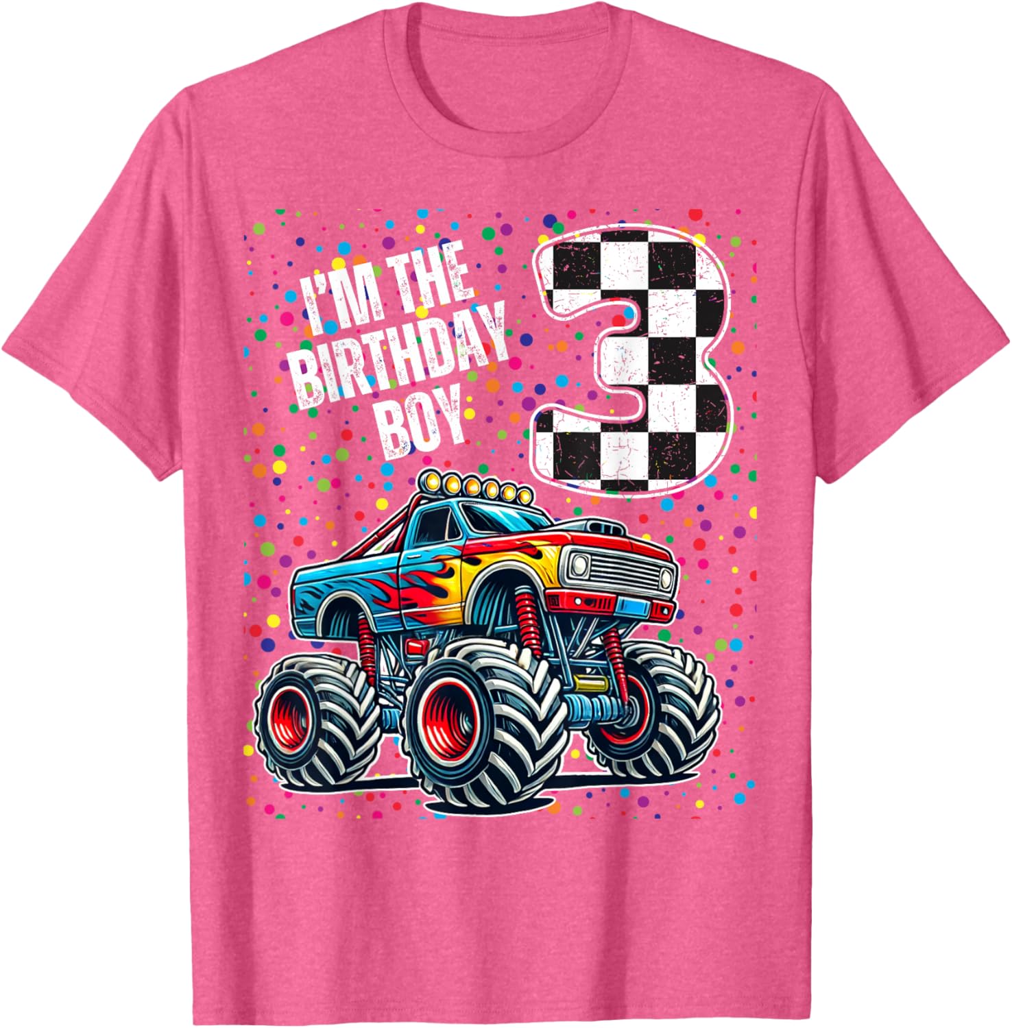 3rd Birthday Monster Truck Shirt for Boys Fun Family Celebration Tee - 2