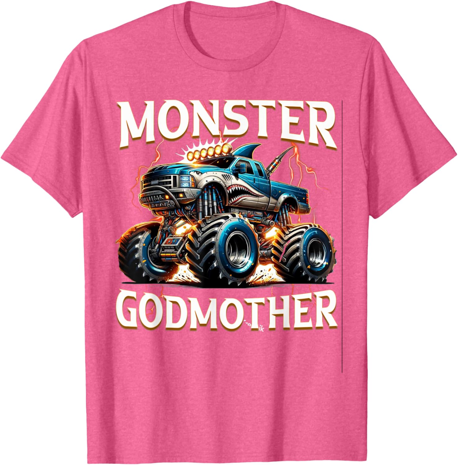 Godmother Family Matching Monster Truck T-Shirt for Truck Lovers - 5