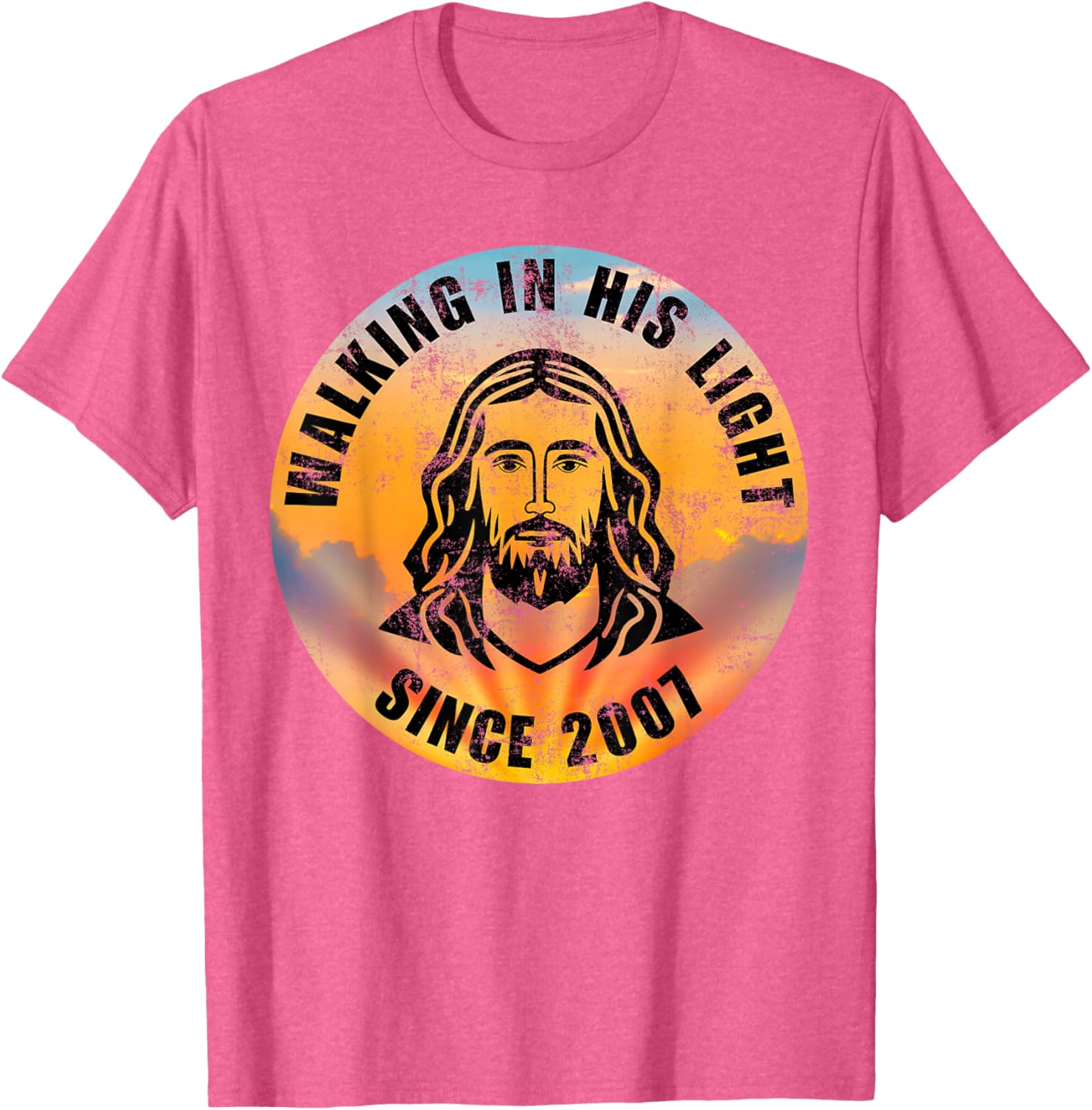 Christian Positivity Quote T-Shirt Walking In His Light Since 2007 - 15