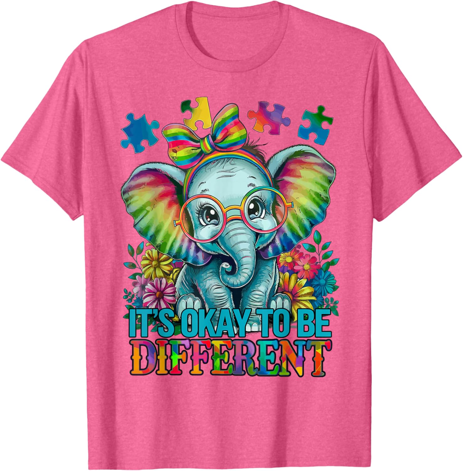 Cute Elephant Autism Awareness T-Shirt Embrace Differences in Style - 6