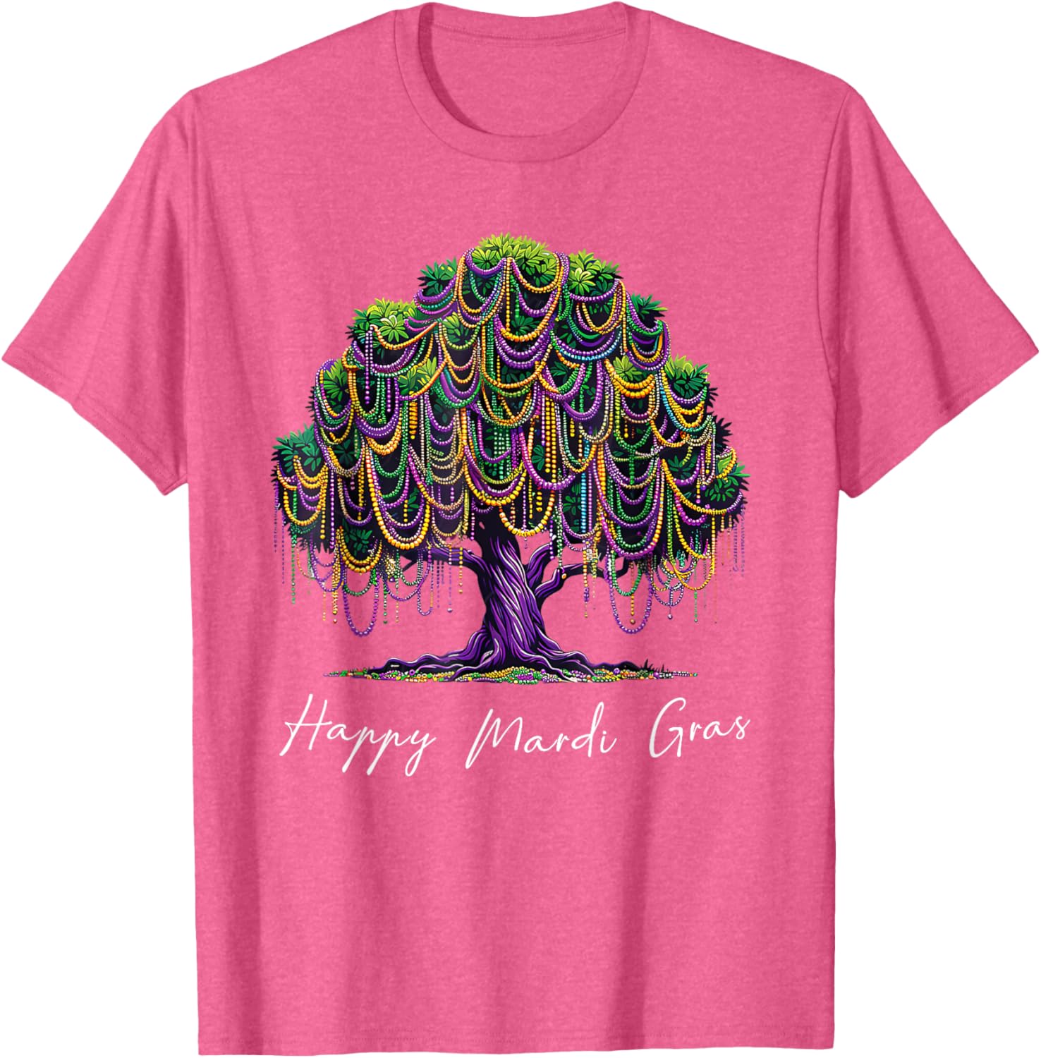 Mardi Gras Tree Beads T-Shirt for Men, Women, and Kids – Fat Tuesday Fun - 26