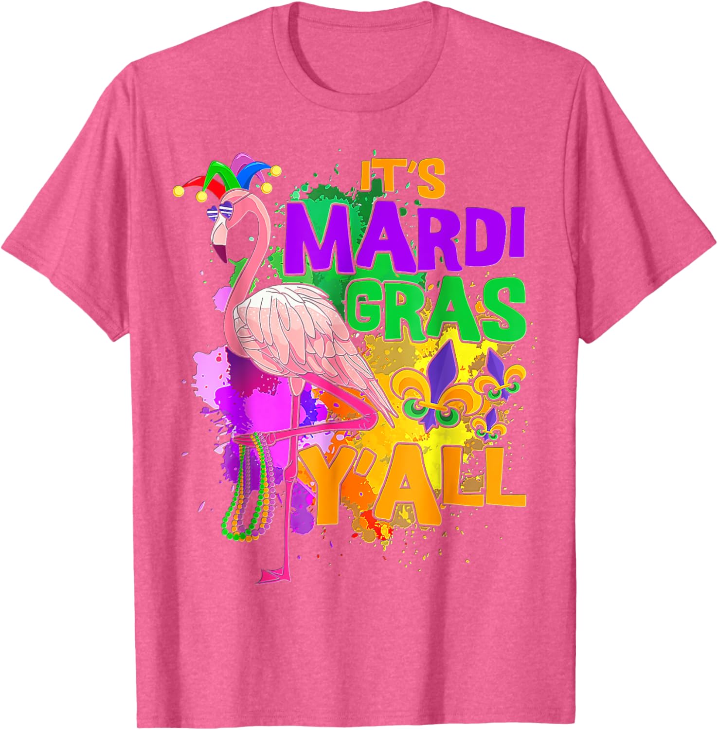 Flamingo Mardi Gras Carnival Party T-Shirt for Fun Festive Celebrations - 22