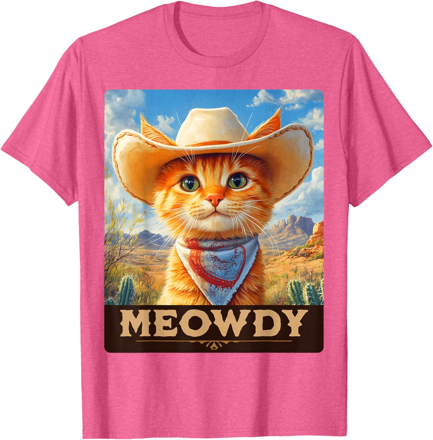 Meowdy Cowboy Cat T-Shirt for Wild West Lovers - Fun Pet Apparel - 22