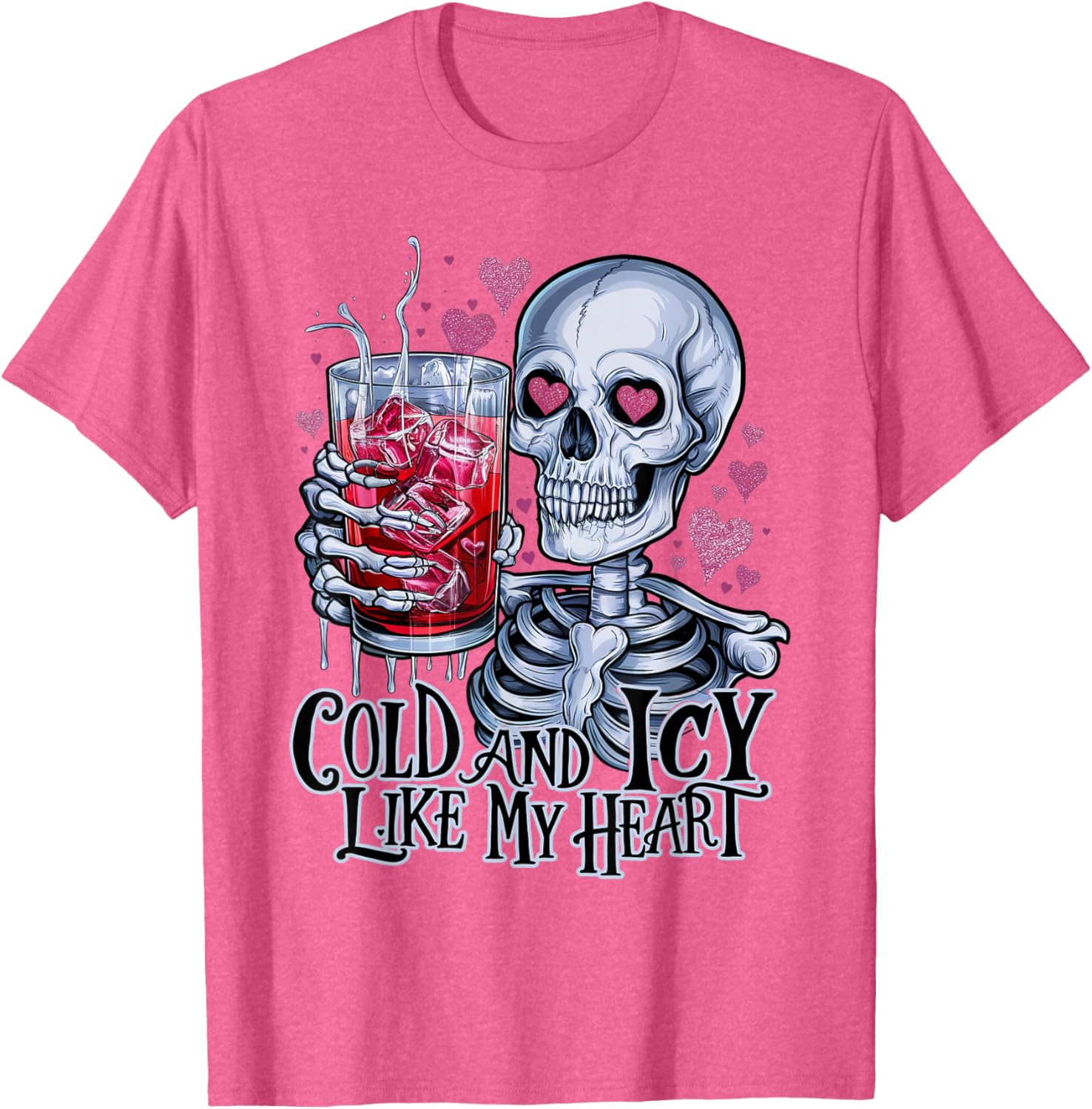 Funny Skeleton T-Shirt - Cold and Icy Like My Heart Anti-Valentine Tee - 2