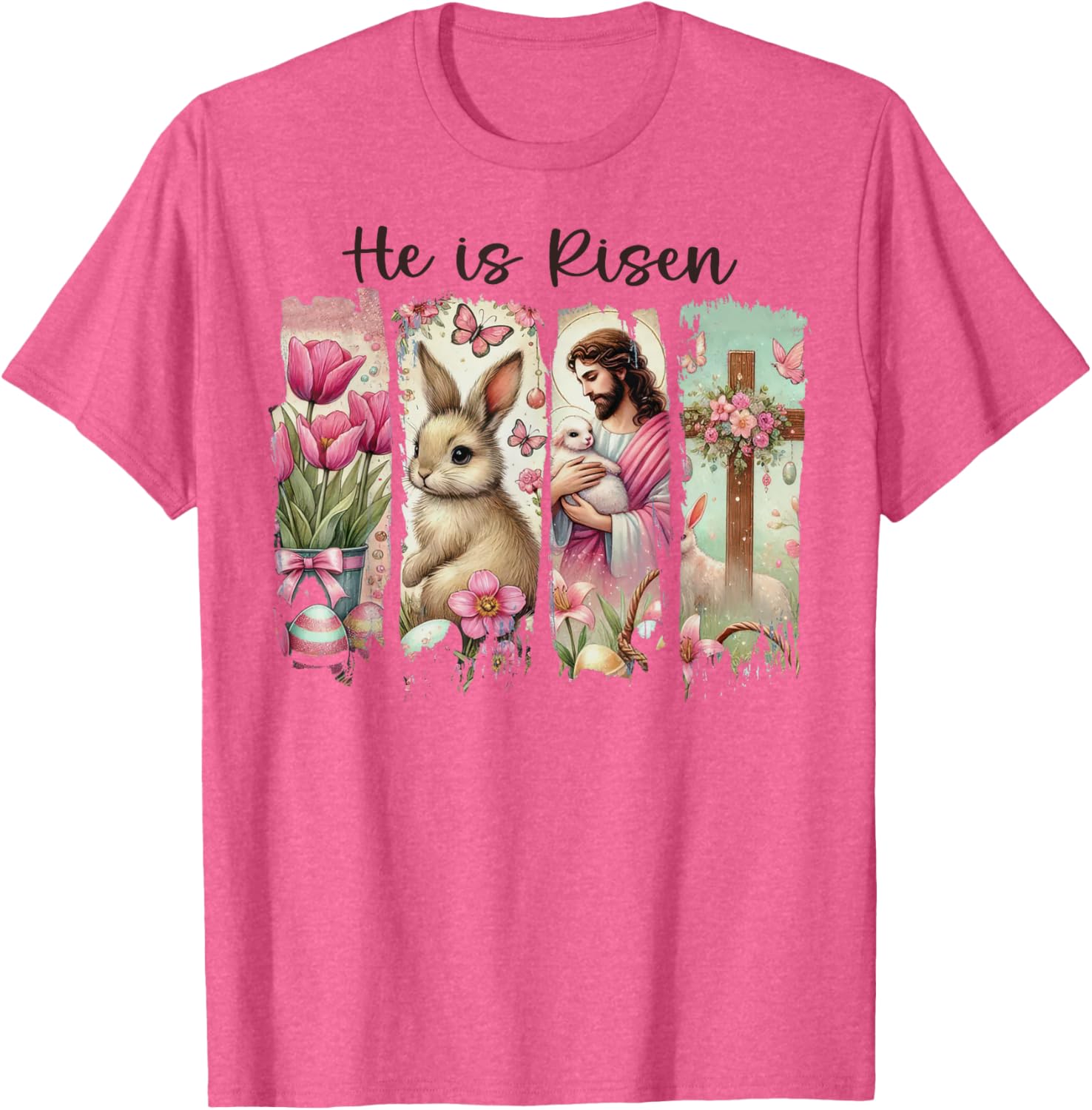 He is Risen Easter T-Shirt for Women - Inspirational Christian Apparel - 9