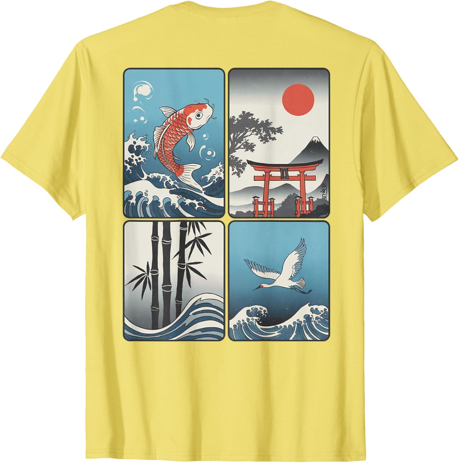 Japanese Koi Fish Great Wave Kanagawa T-Shirt with Kanji Design - 17