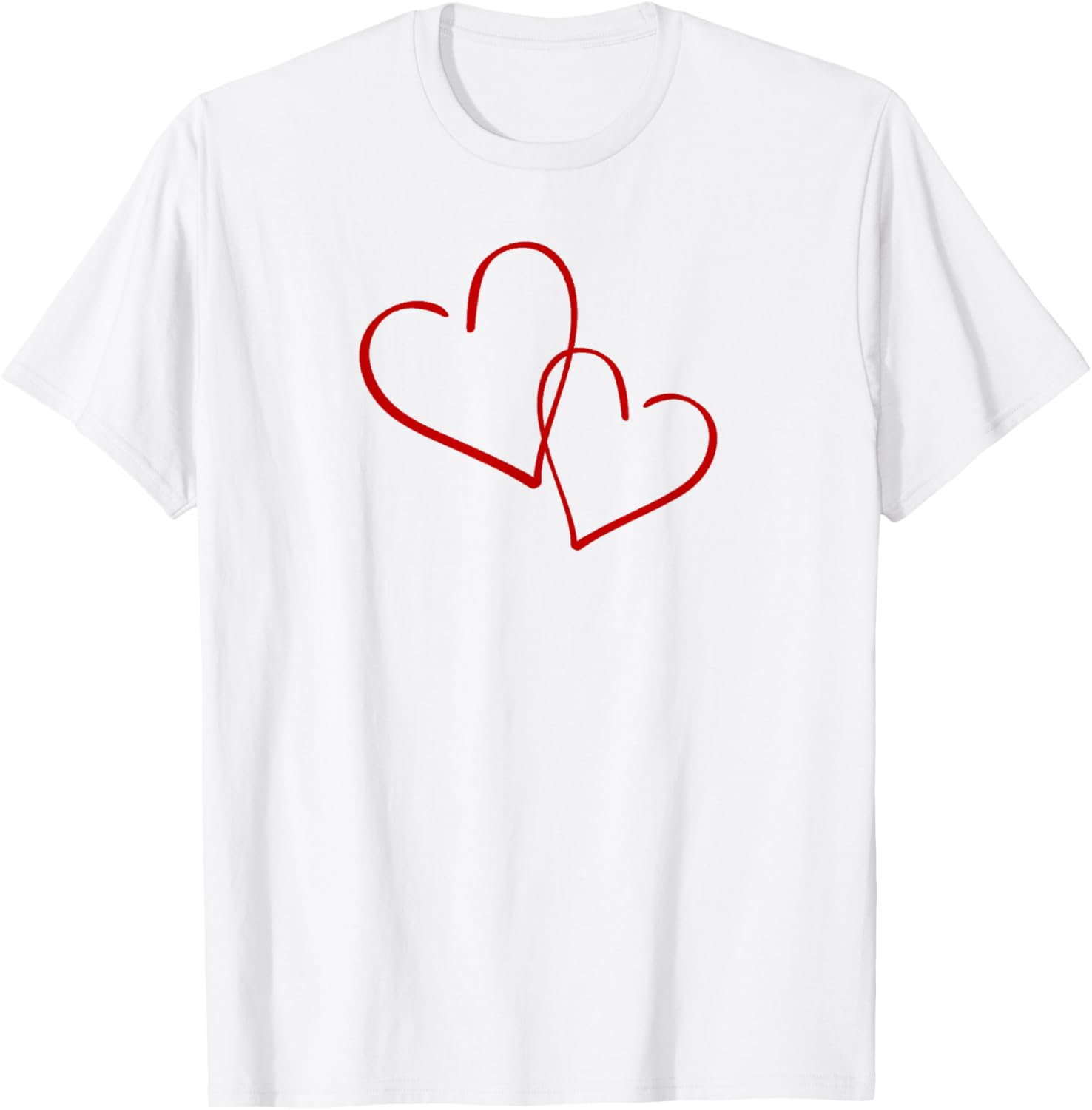 Valentine's Day Red Linked Hearts T-Shirt Perfect for Cupid's Day Celebration - 3