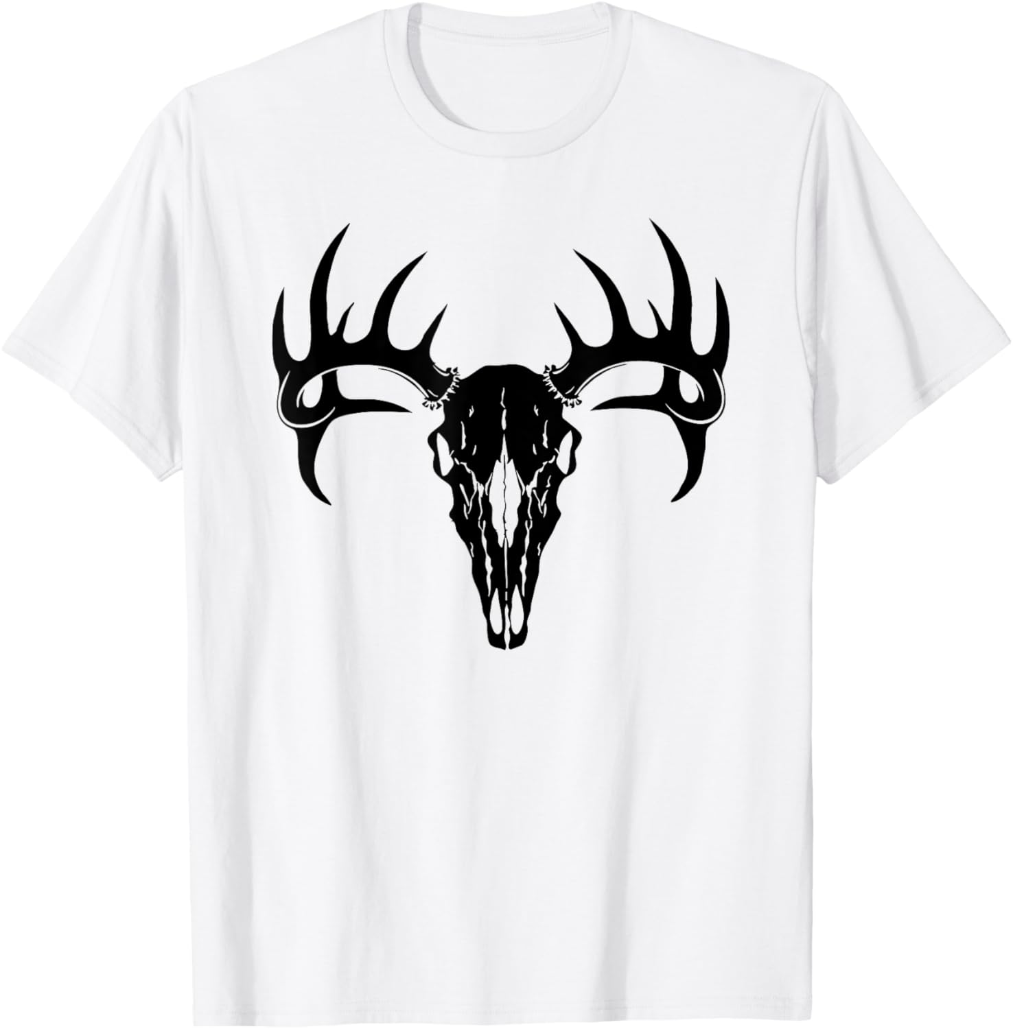 Stylish Deer Antler Deer Skull T-Shirt for Outdoor Enthusiasts - 16