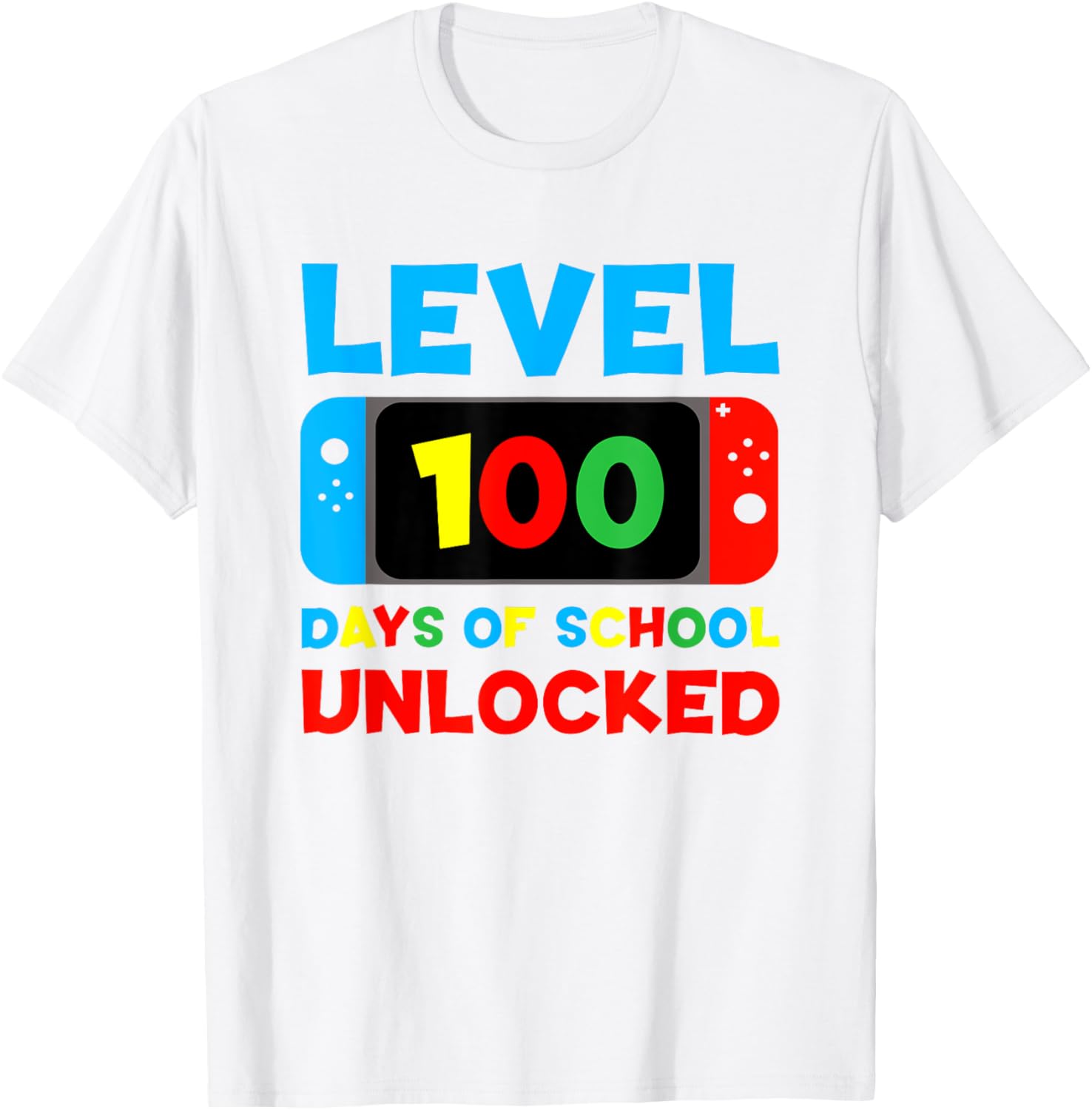 Level 100 Days of School Unlocked T-Shirt for Kids and Teens - 8