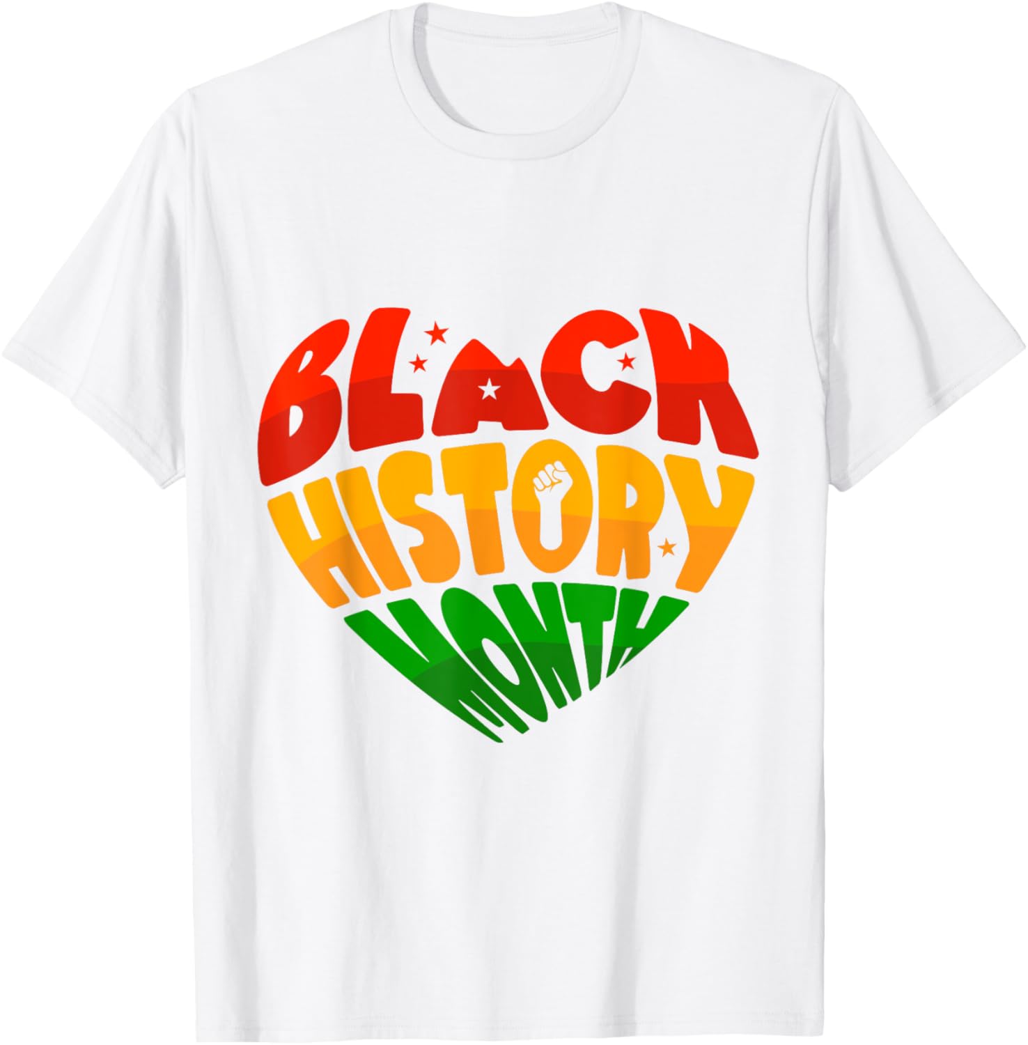 Celebrate Black History Month Heart & Fist T-Shirt for Women, Men & Kids - 3