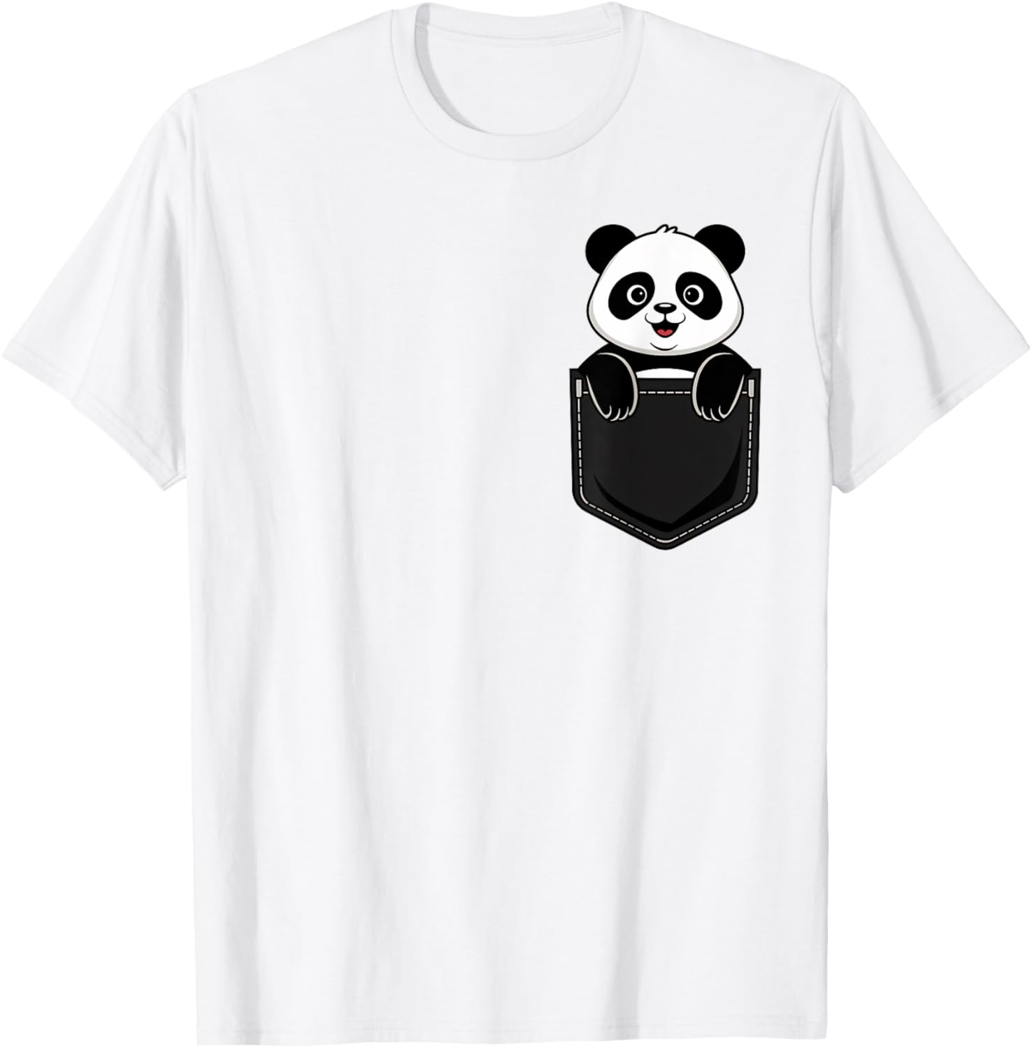 Cute Funny Panda T-Shirt for Men and Women Pocket Animal Design - 3