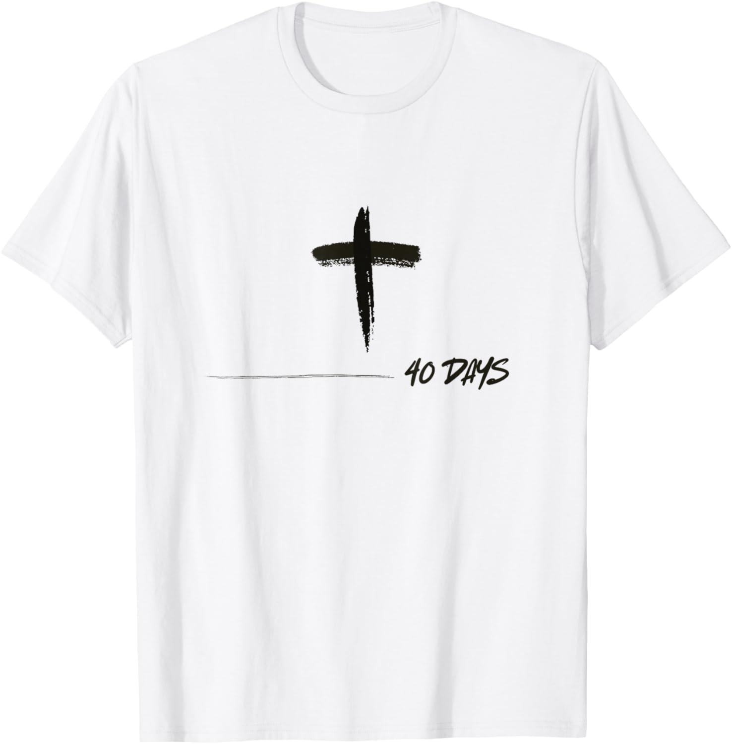 Forty Days of Lent Ash Wednesday Cross Catholic T-Shirt for Believers - 15
