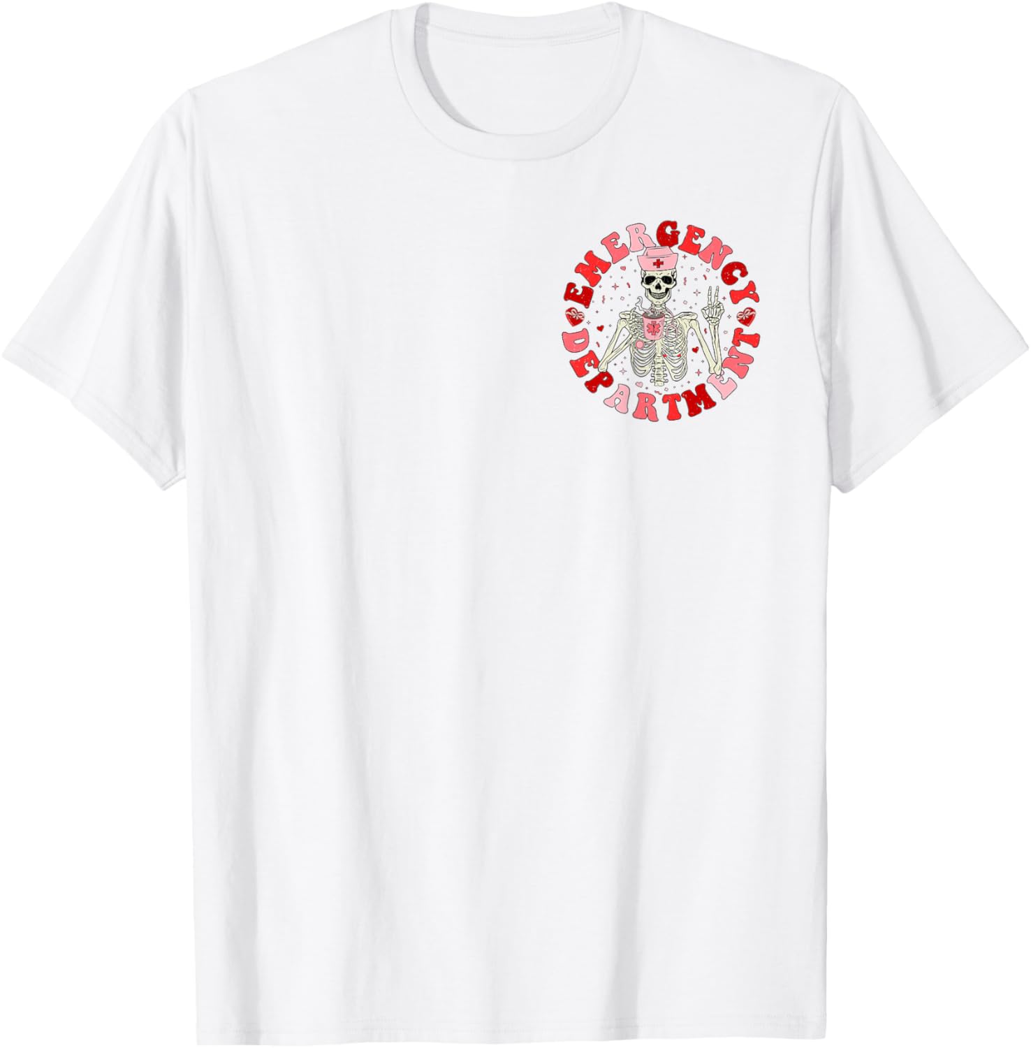 Emergency Department Skeleton ER Valentine's Day T-Shirt for Fun Lovers - 2