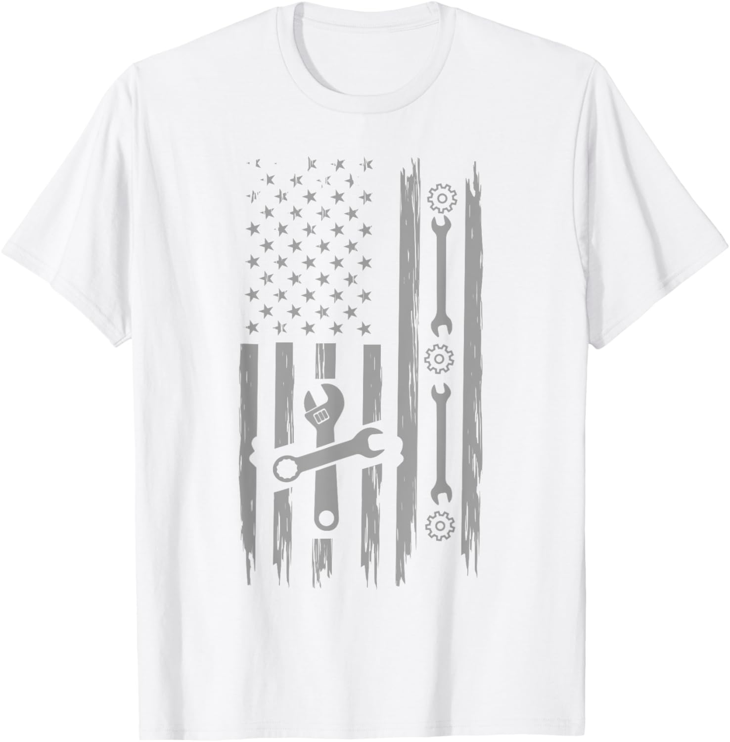 Patriotic American Mechanic Flag T-Shirt for Car Enthusiasts - 13
