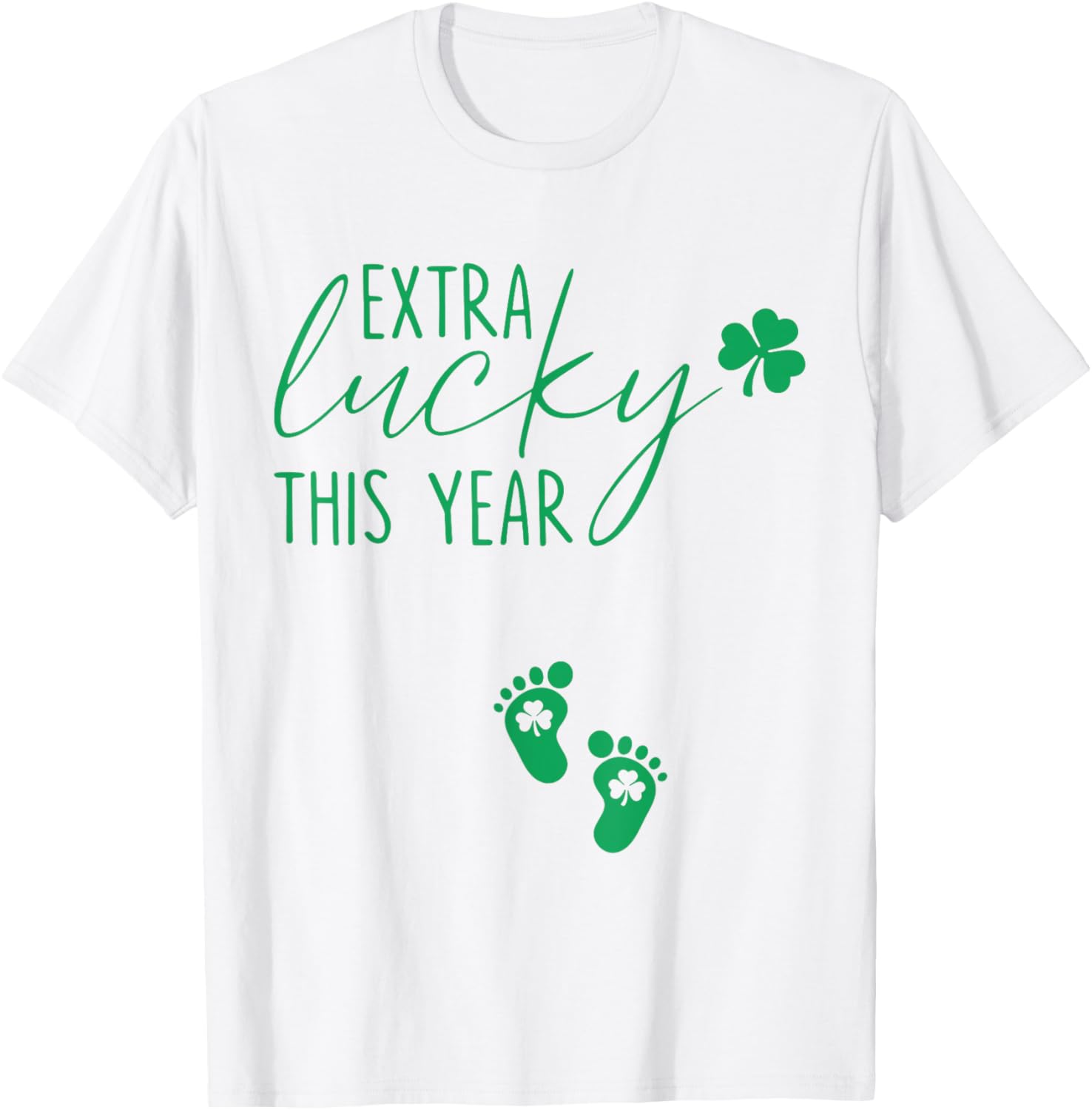 Extra Lucky St Patricks Day Pregnancy Announcement T-Shirt for Moms - 5