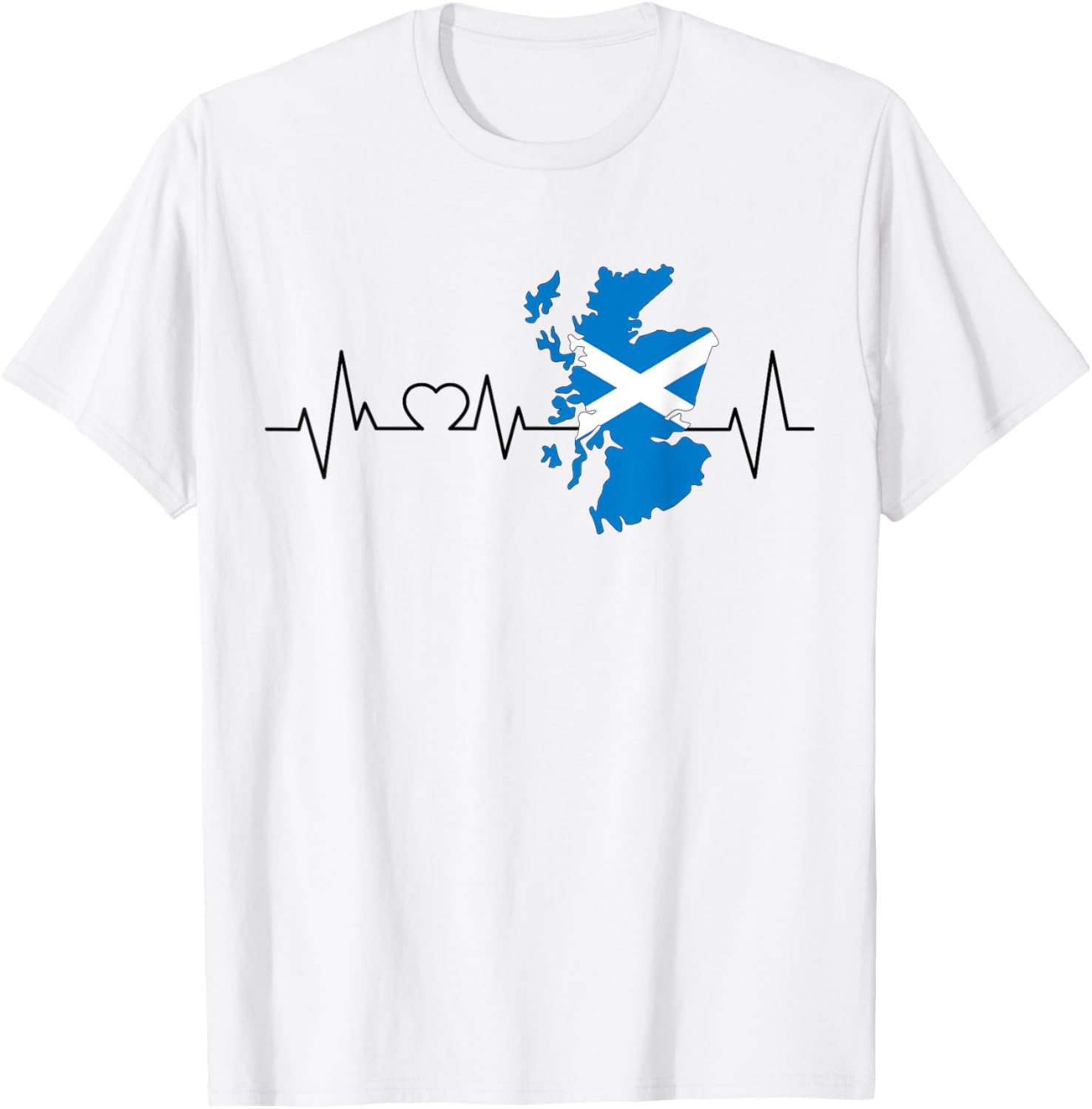Scotland Flag Heartbeat T-Shirt for Proud Scots Lovers and Travelers - 5
