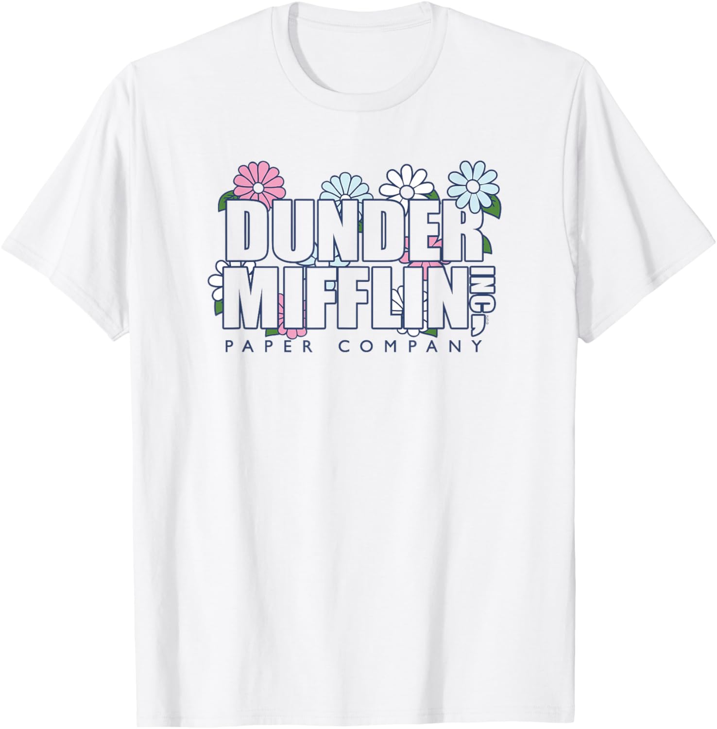 Dunder Mifflin Groovy Flower T-Shirt for Fun Office Wear - 9