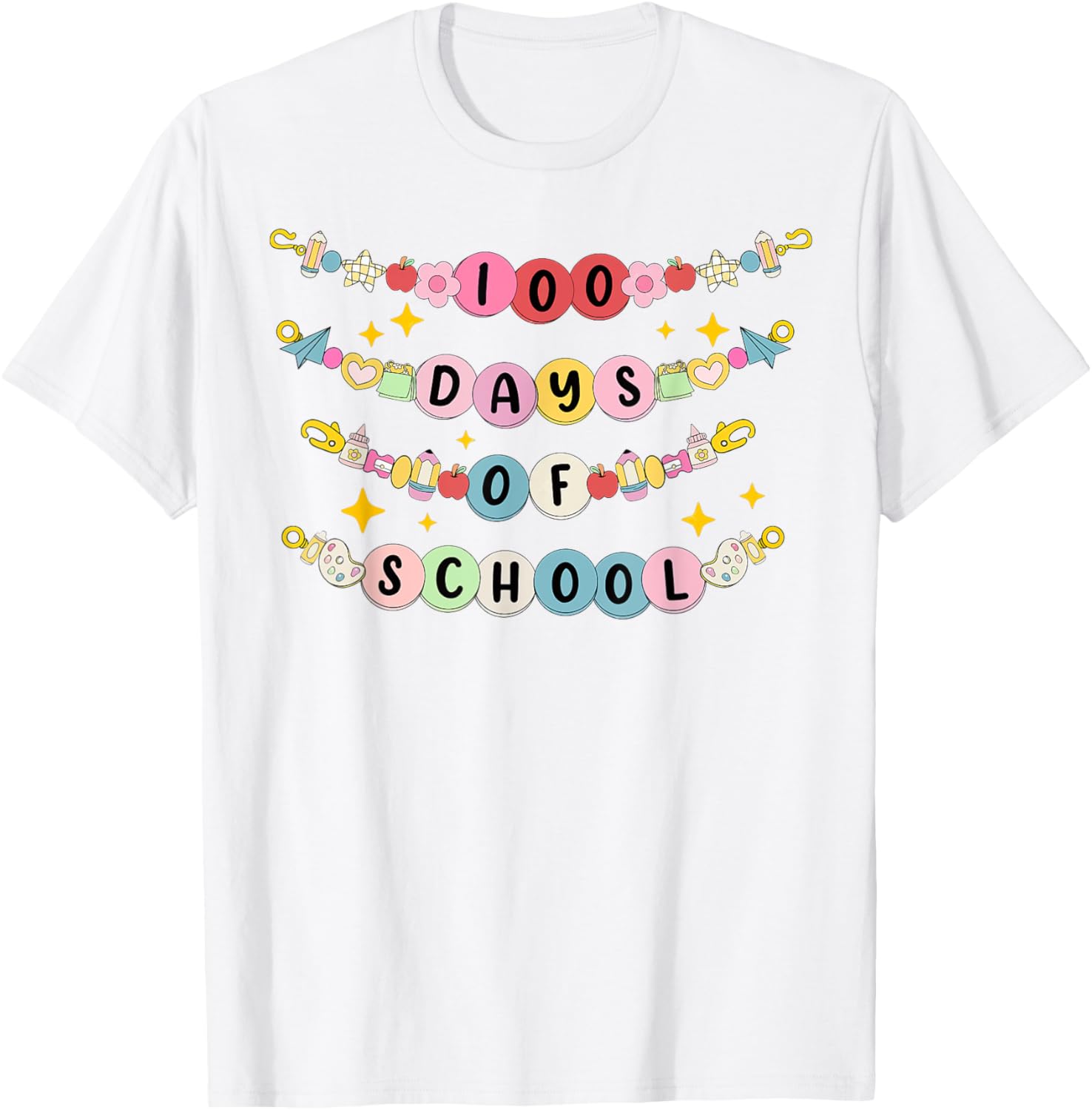Happy 100 Days of School Bracelet and T-Shirt for Students and Teachers - 3