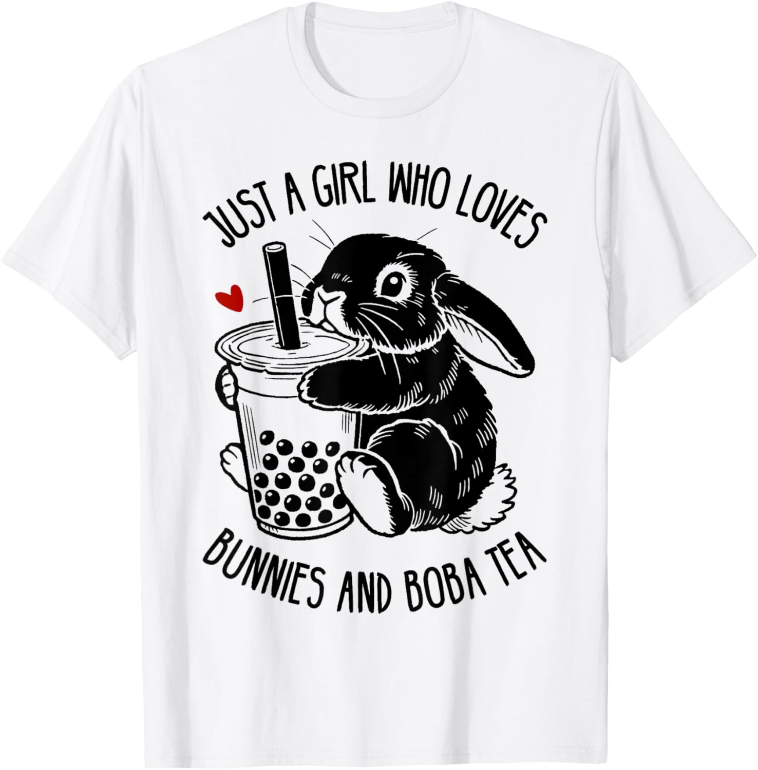 Just A Girl Who Loves Bunnies and Boba Tea Holland Lop T-Shirt - 2