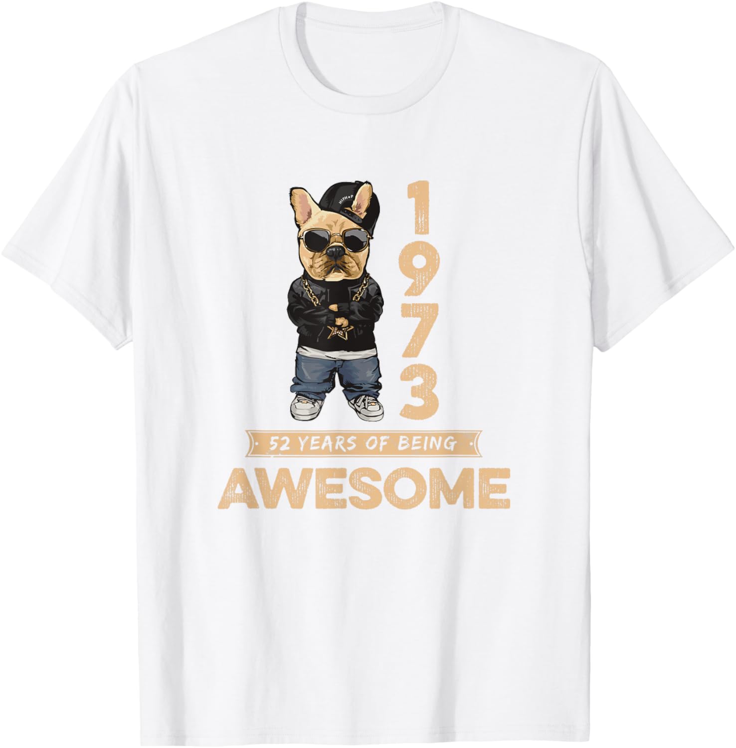 Vintage 1973 Bulldog Dog T-Shirt Celebrate 52 Years of Awesomeness - 5