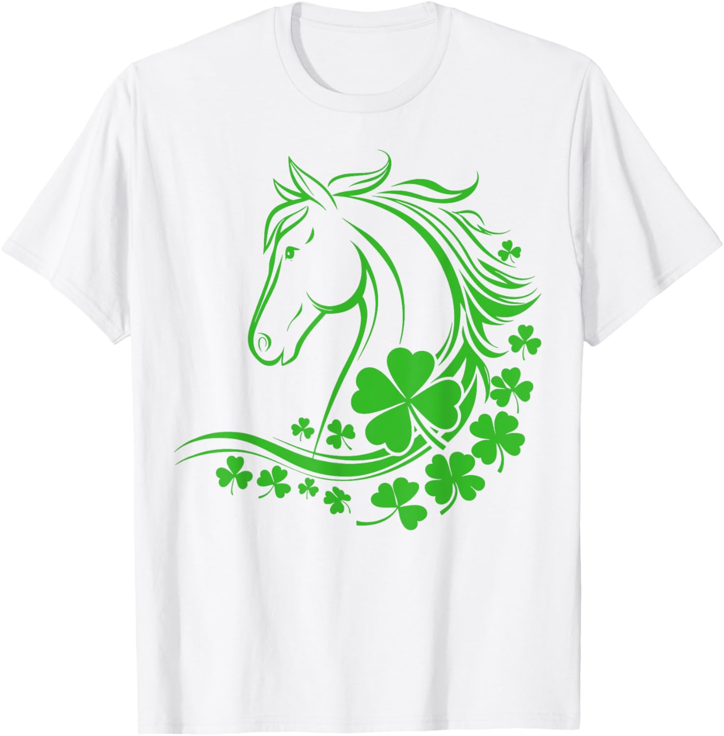 Shamrock Horse Farmer Clover St Patricks Day T-Shirt for Women and Girls - 8