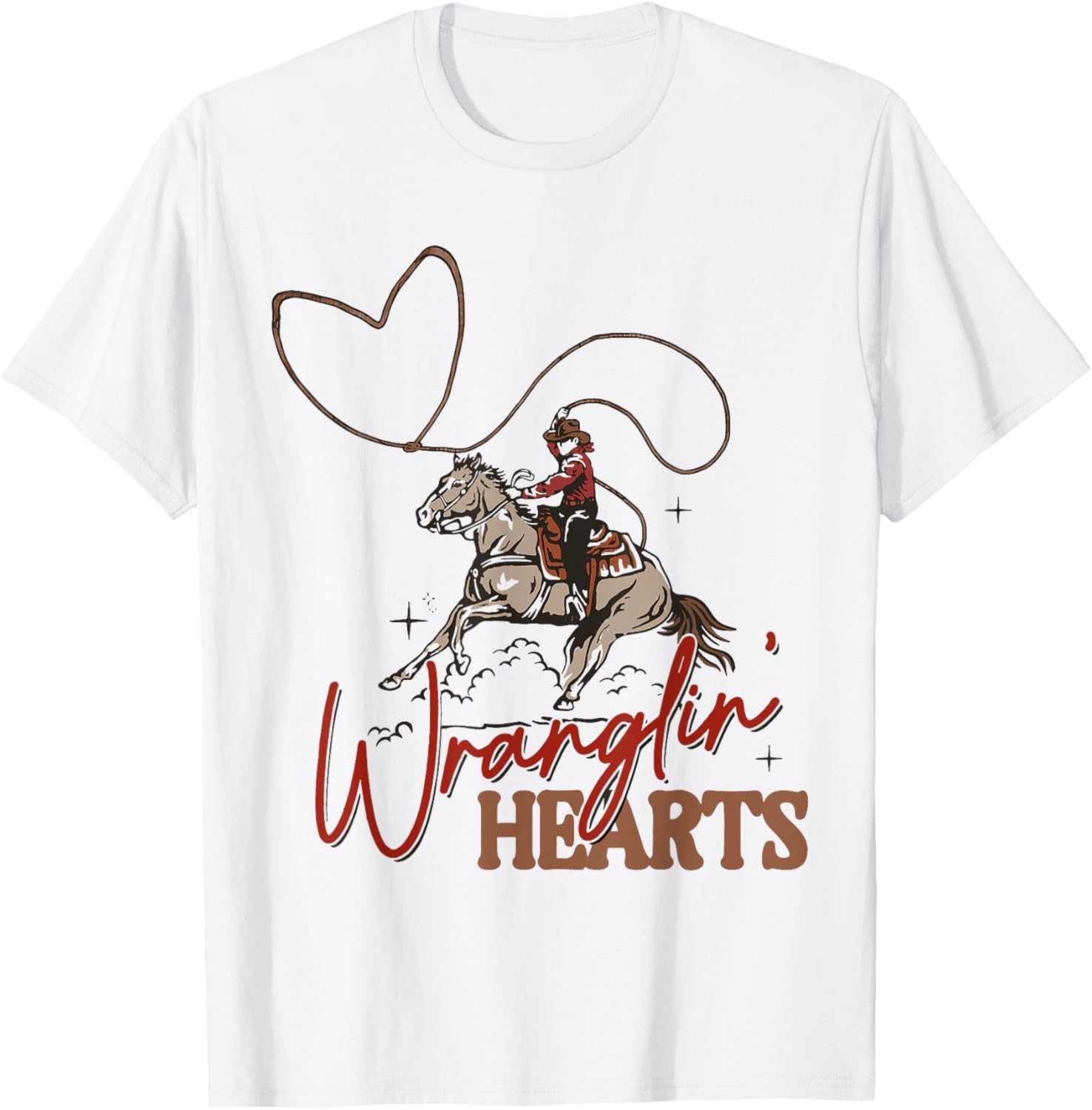 Wranglin Hearts Cowboy Western Valentines T-Shirt for Fun Loving Couples - 2