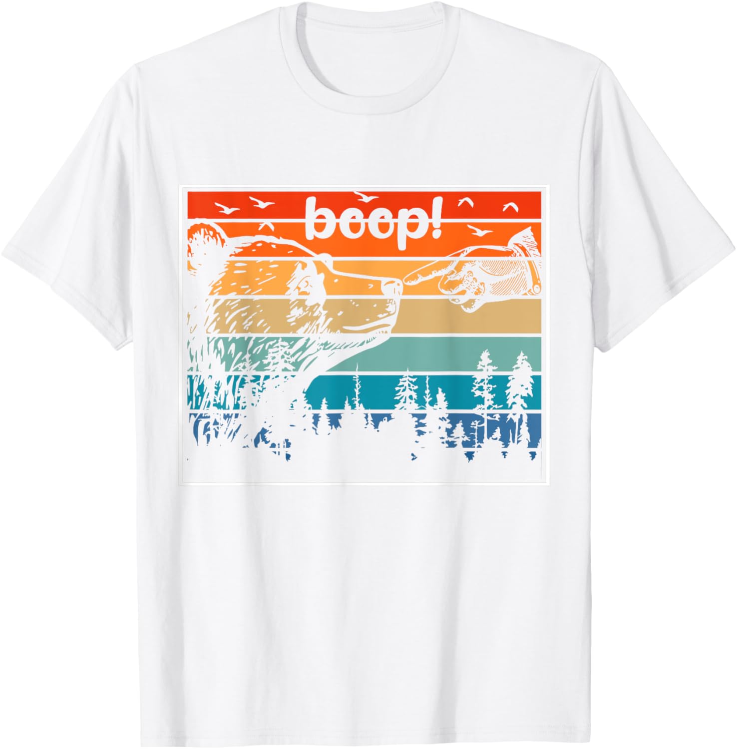 Funny Retro Bear T-Shirt for Nature Lovers - Outdoorsy Boop Bear Design - 7