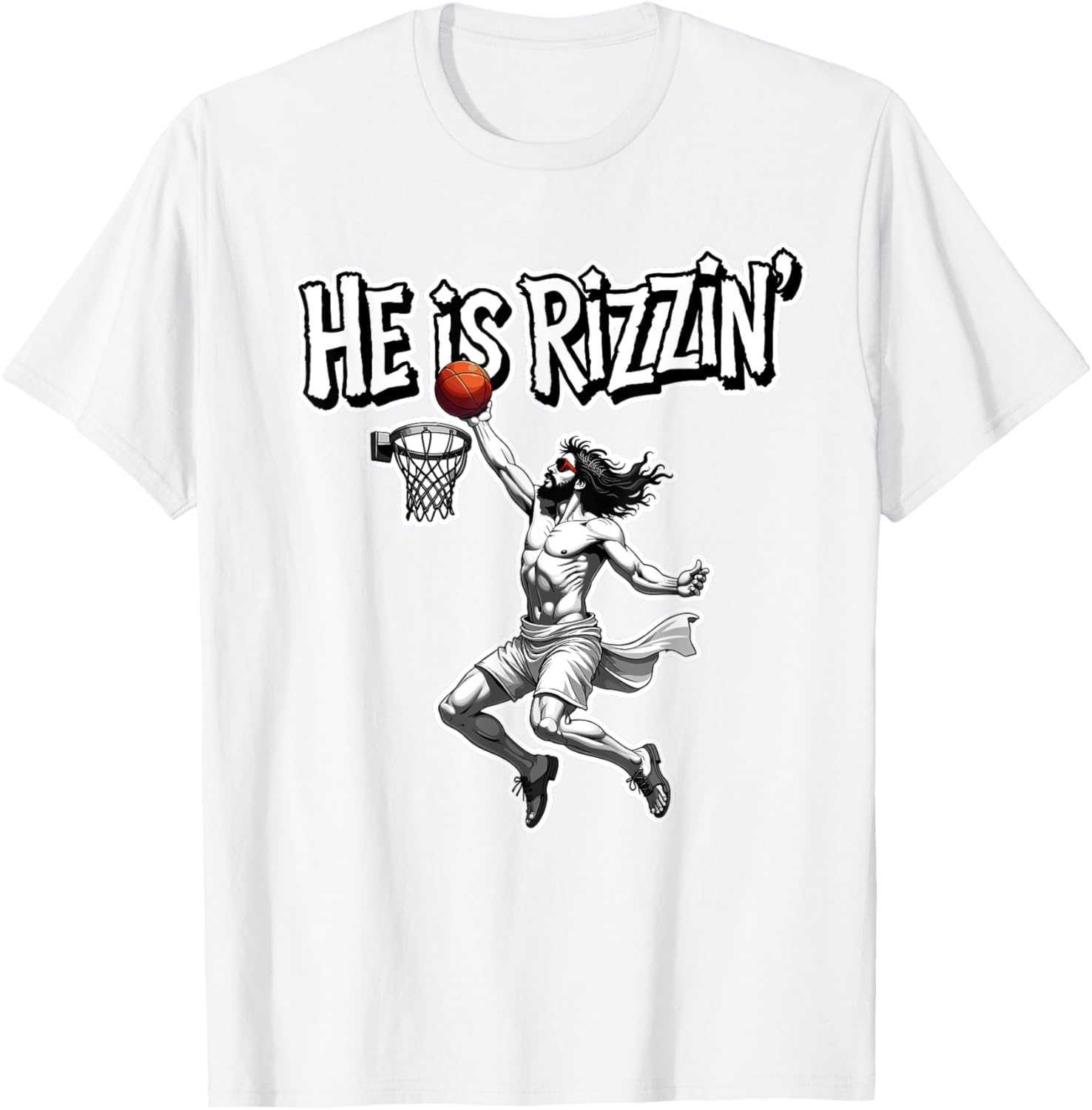 Funny Jesus Basketball Meme T-Shirt for Rizzin Fans - Unique Gift Idea - 9