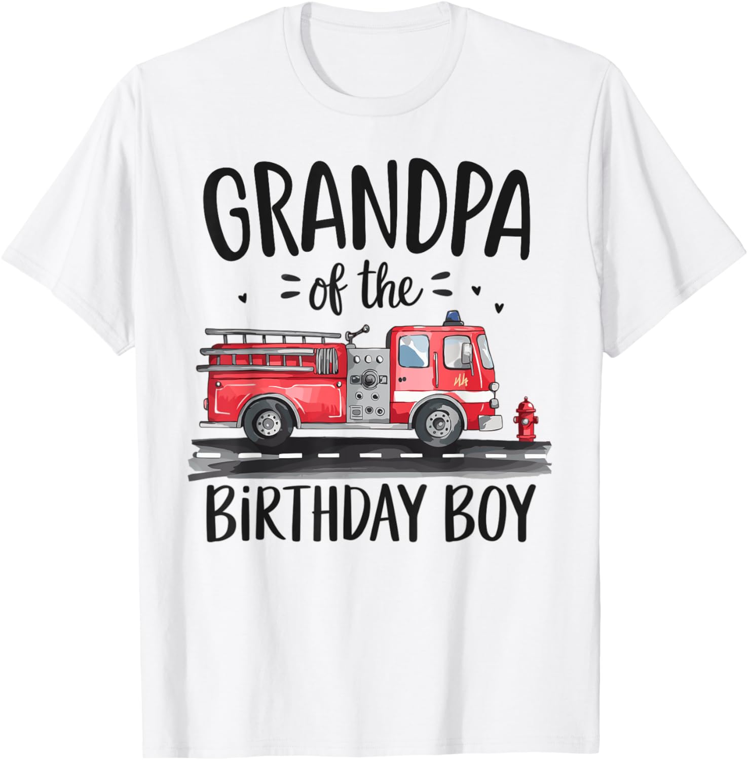 Grandpa of the Birthday Boy Fire Truck Firefighter T-Shirt for Opa - 7