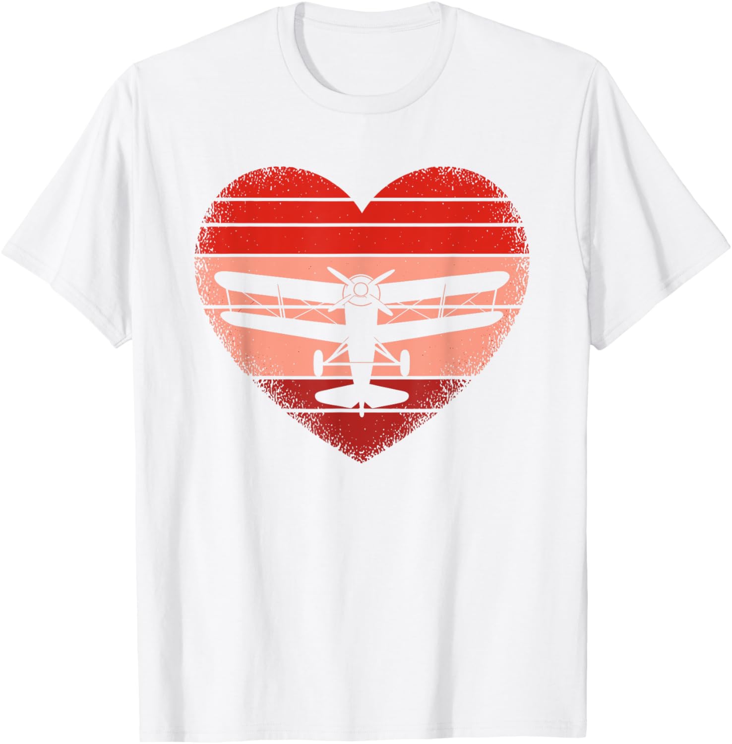 Retro Airplane Heart T-Shirt for Pilots - Cute Valentine Tee for All Ages - 6