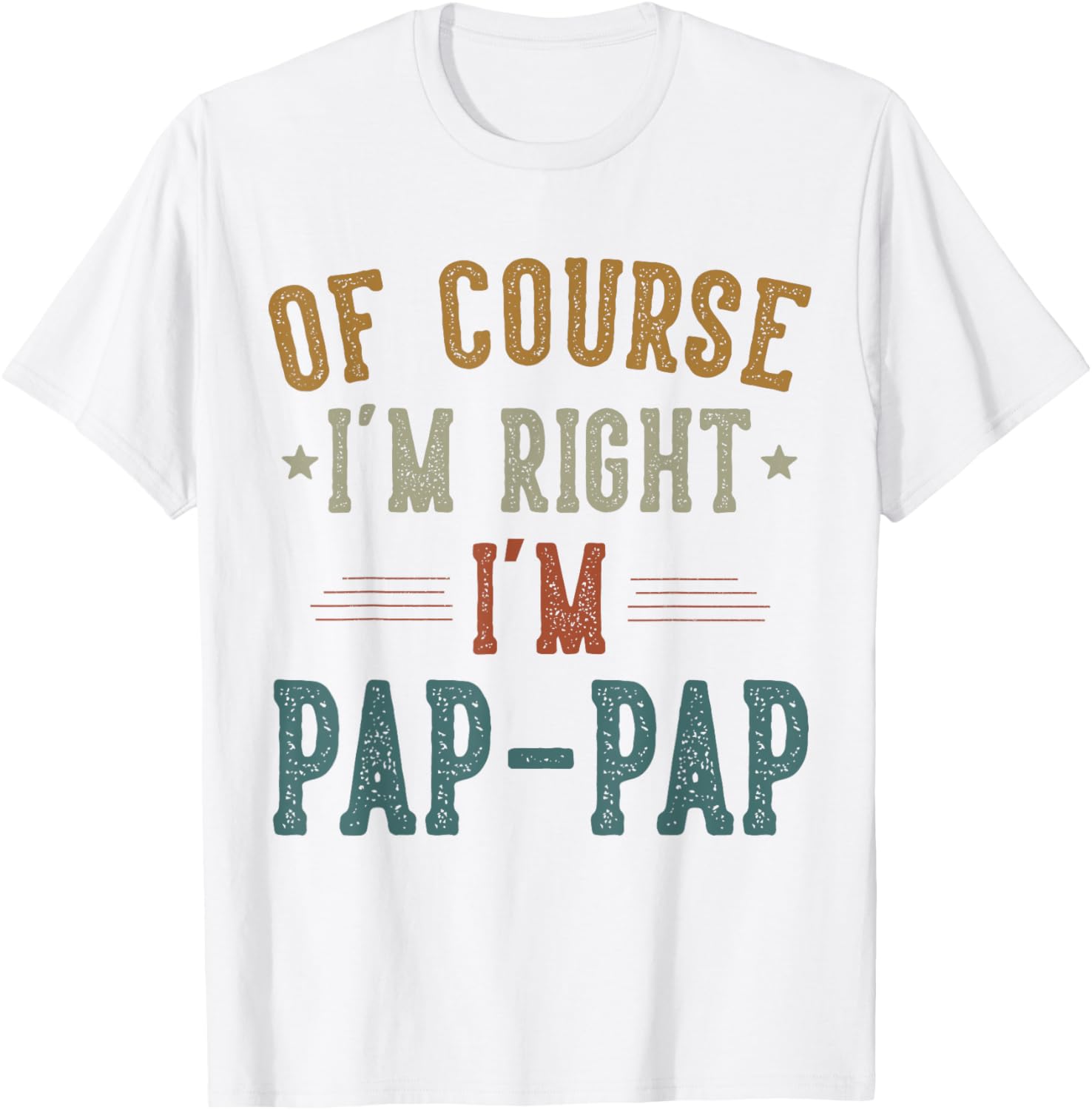 Vintage Pap Pap I'm Right T-Shirt Perfect Gift for Father's Day - 14