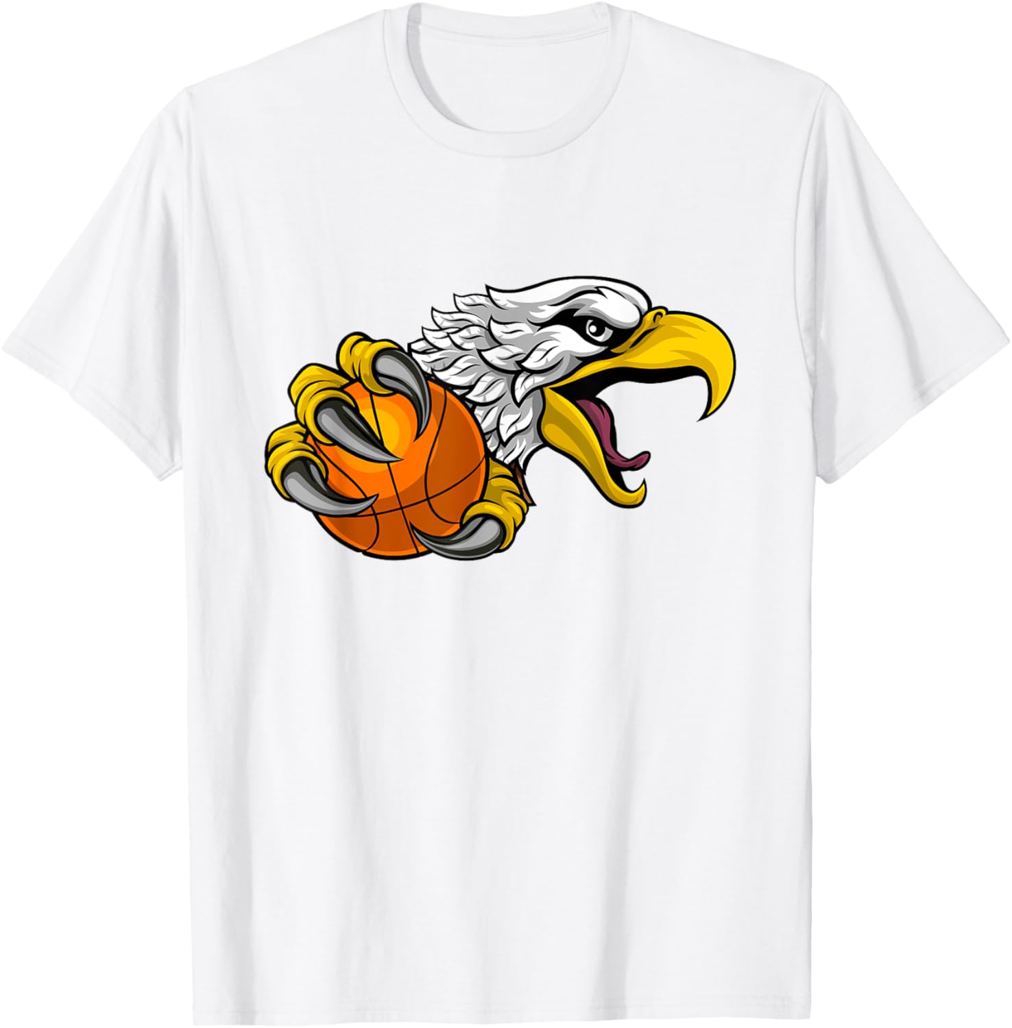 Eagle Hawk Basketball Cartoon Character T-Shirt for Fun Sports Fans - 10